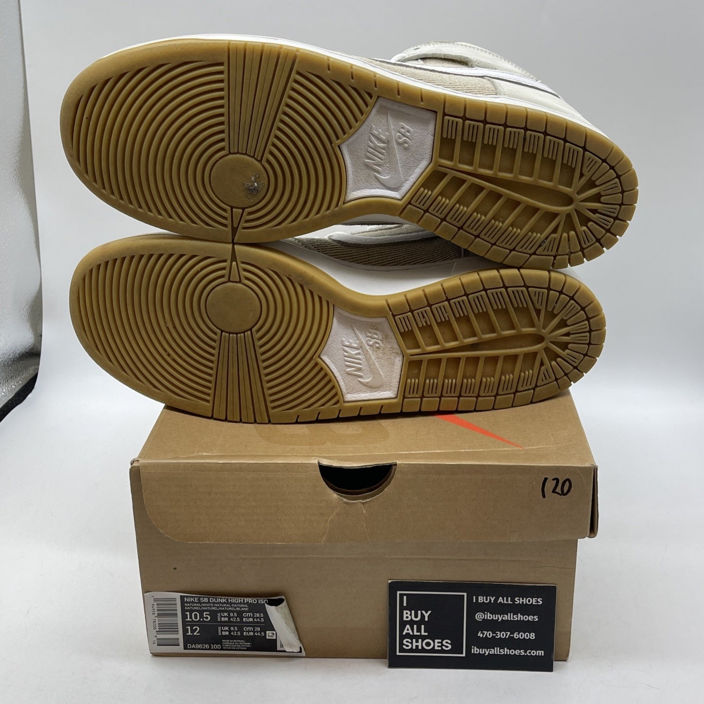 Size 10.5W -Nike Dunk Pro ISO SB High Unbleached Pack Natural (DA9626-100)