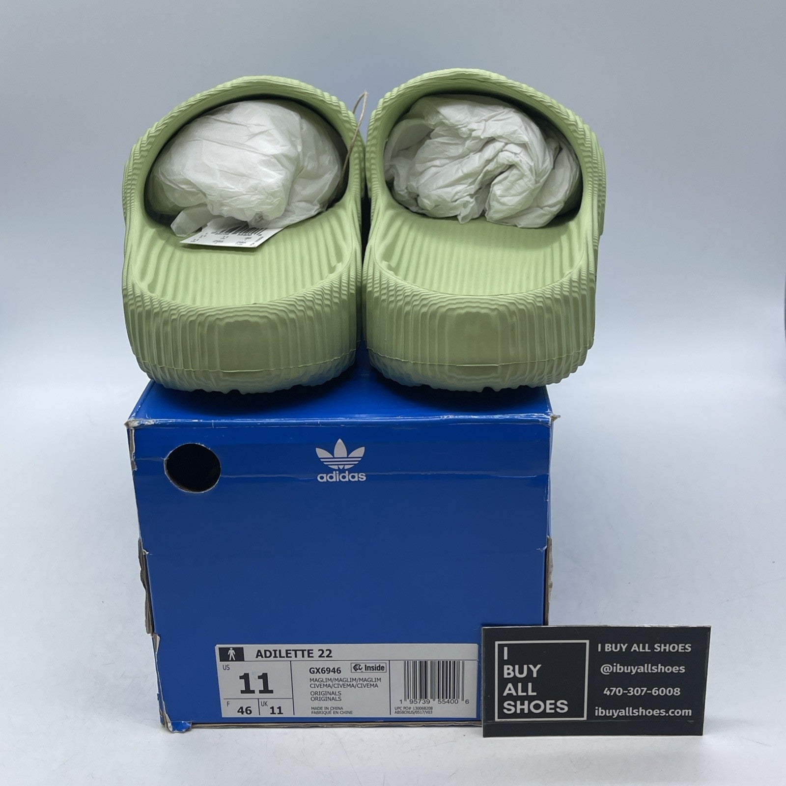 Size 11 - Adidas Adilette 22 Slides Magic Lime (GX6946)