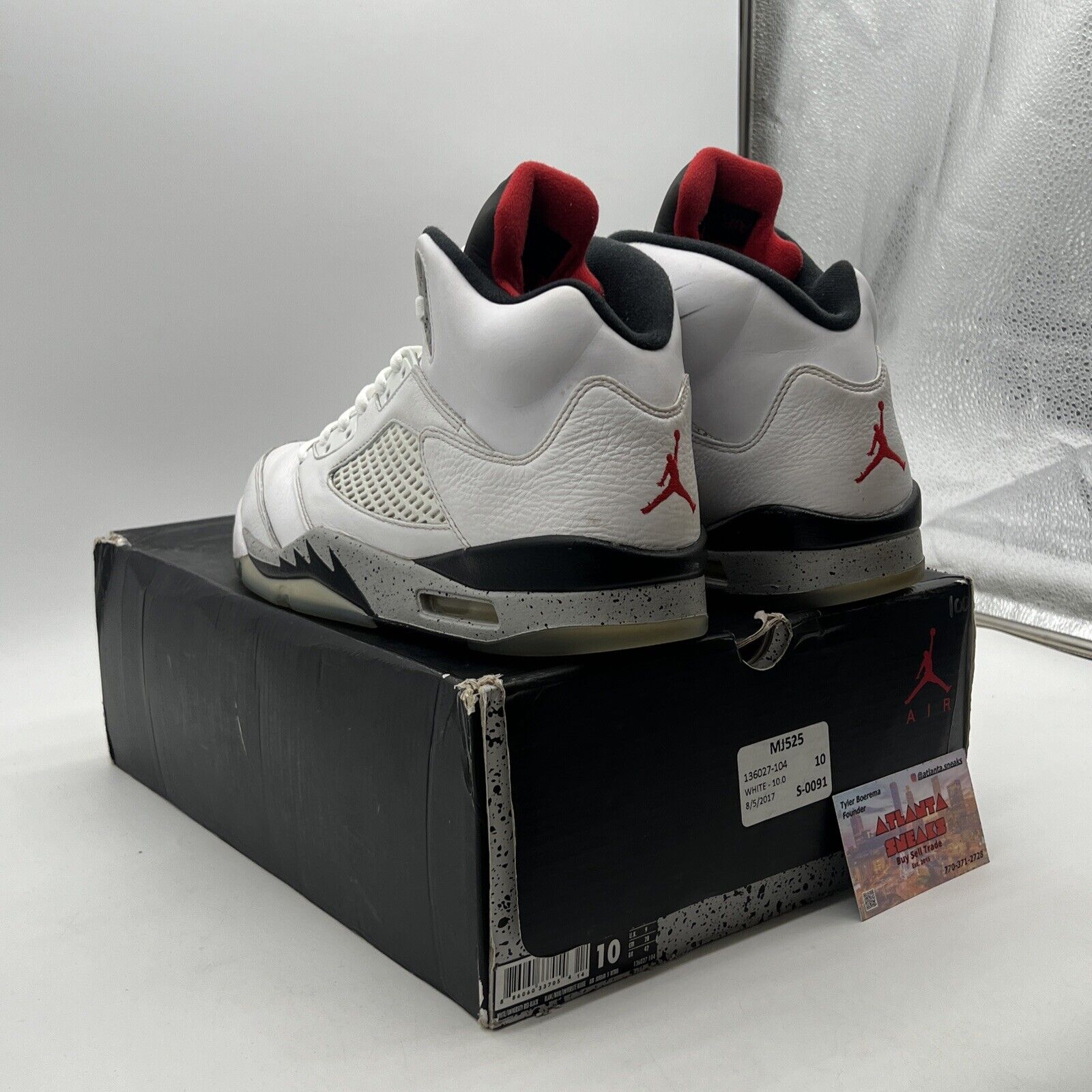 Size 10 - Air Jordan 5 Retro White Cement (136027-104)