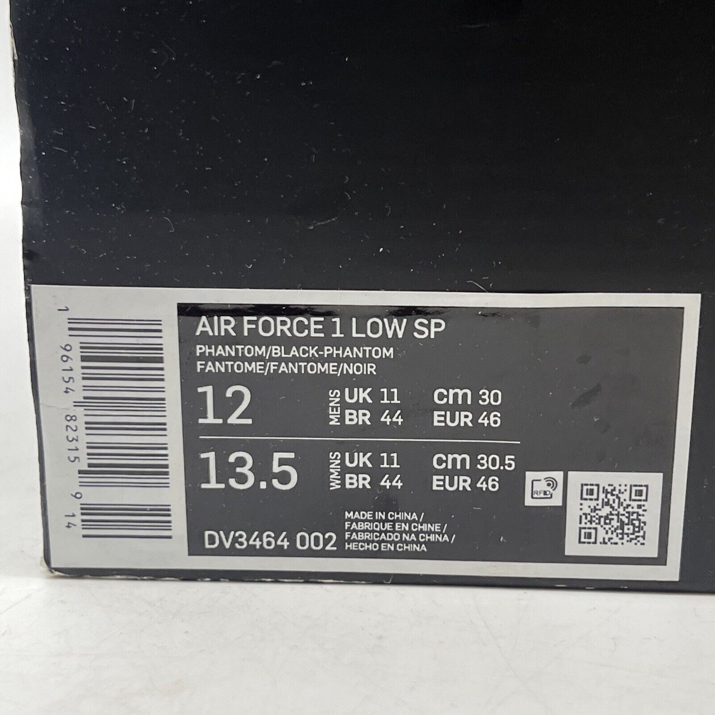 Size 12 - Nike Air Force 1 Low x AMBUSH Phantom Black White Leather (DV3464-002)