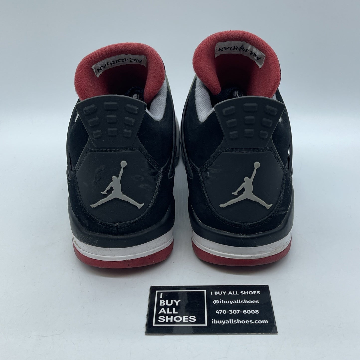 Size 9.5 - Jordan 4 Retro bred release Black Grey Suede (308497-089)