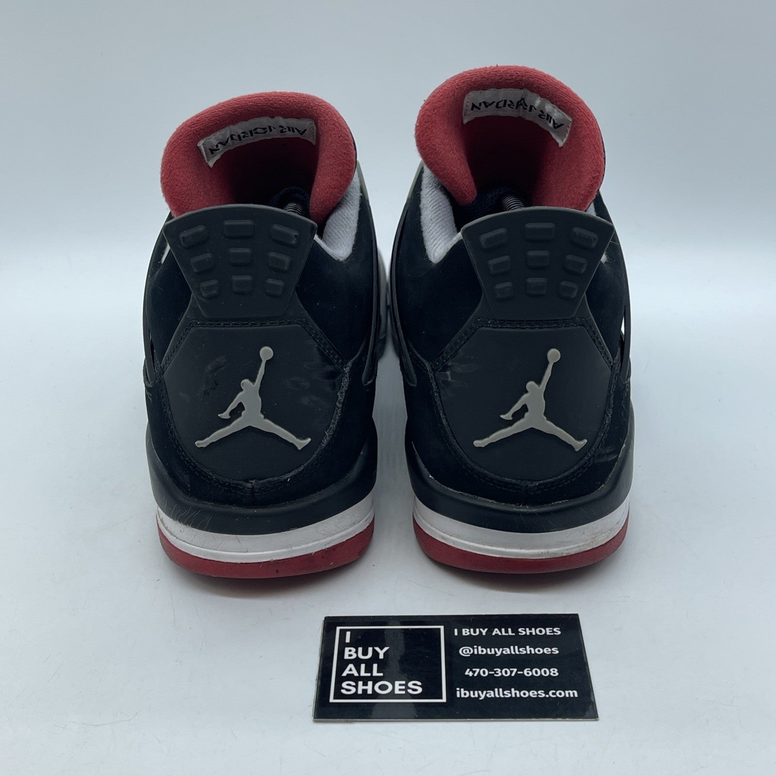 Size 9.5 - Jordan 4 Retro bred release Black Grey Suede (308497-089)