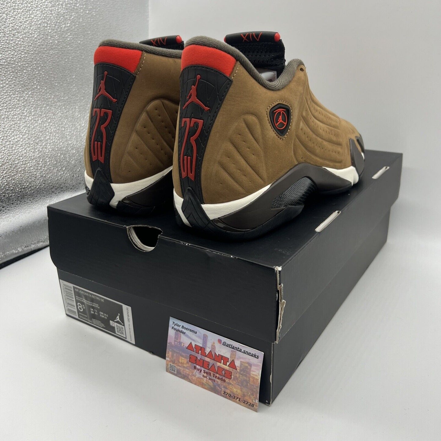 Size 8.5 - Air Jordan 14 Retro Winterized Brand New Og All Red White Brown DS