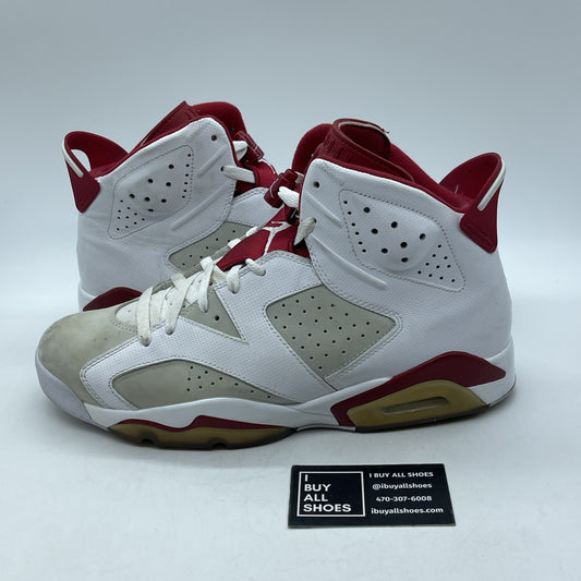 Size 12 - Air Jordan 6 Retro Alternate White Red Suede Leather (384664-113)