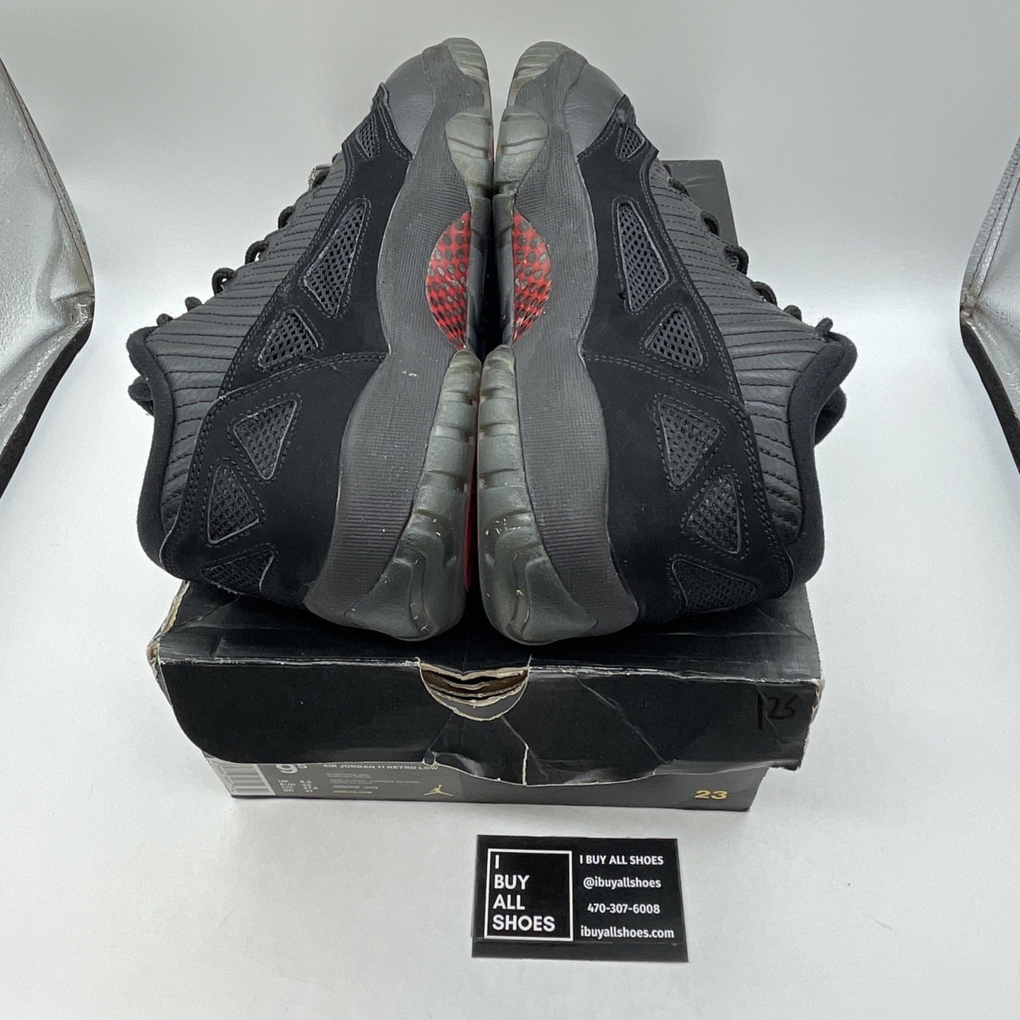 Size 9.5 - Air Jordan 11 IE Low Referee Black Suede Leather (306008-003)