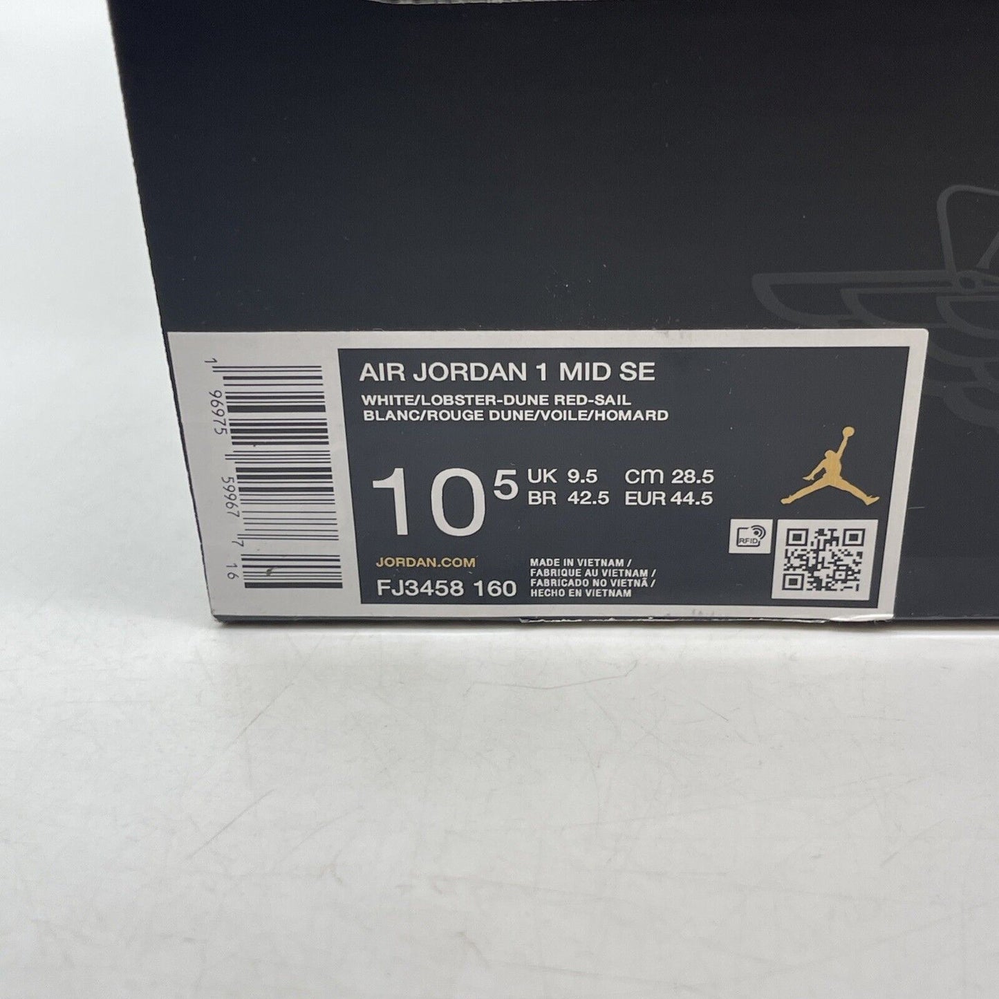 Size 10.5 - Air Jordan 1 Mid SE White Dune Red Leather (FJ3458-160)