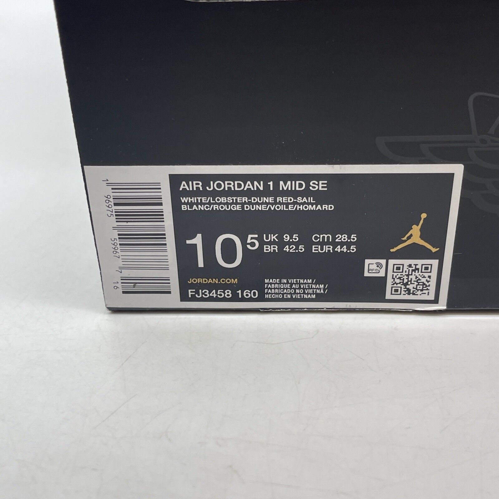 Size 10.5 - Air Jordan 1 Mid SE White Dune Red Leather (FJ3458-160)