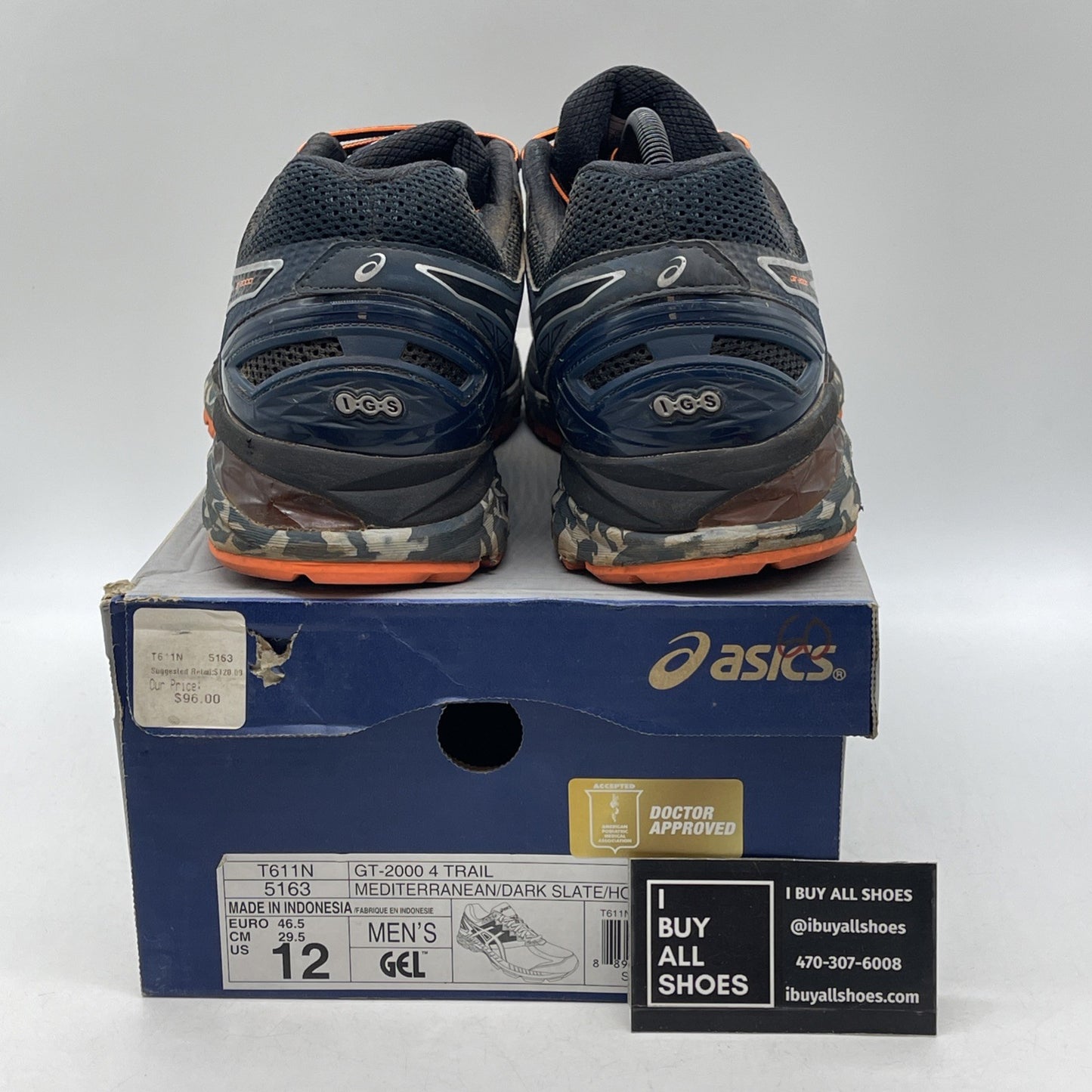 Size 12 - Asics GT-2000 4 Blue Grey Camo  (T611N)