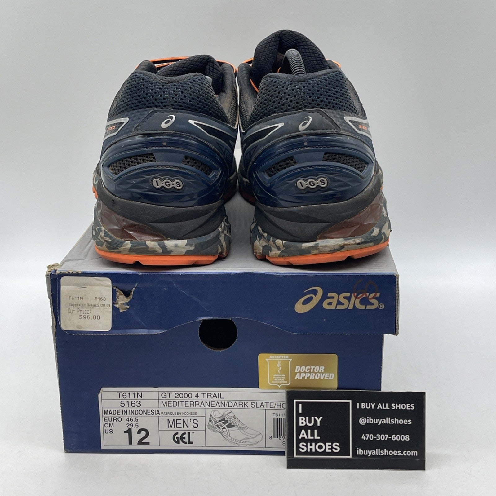 Size 12 - Asics GT-2000 4 Blue Grey Camo  (T611N)