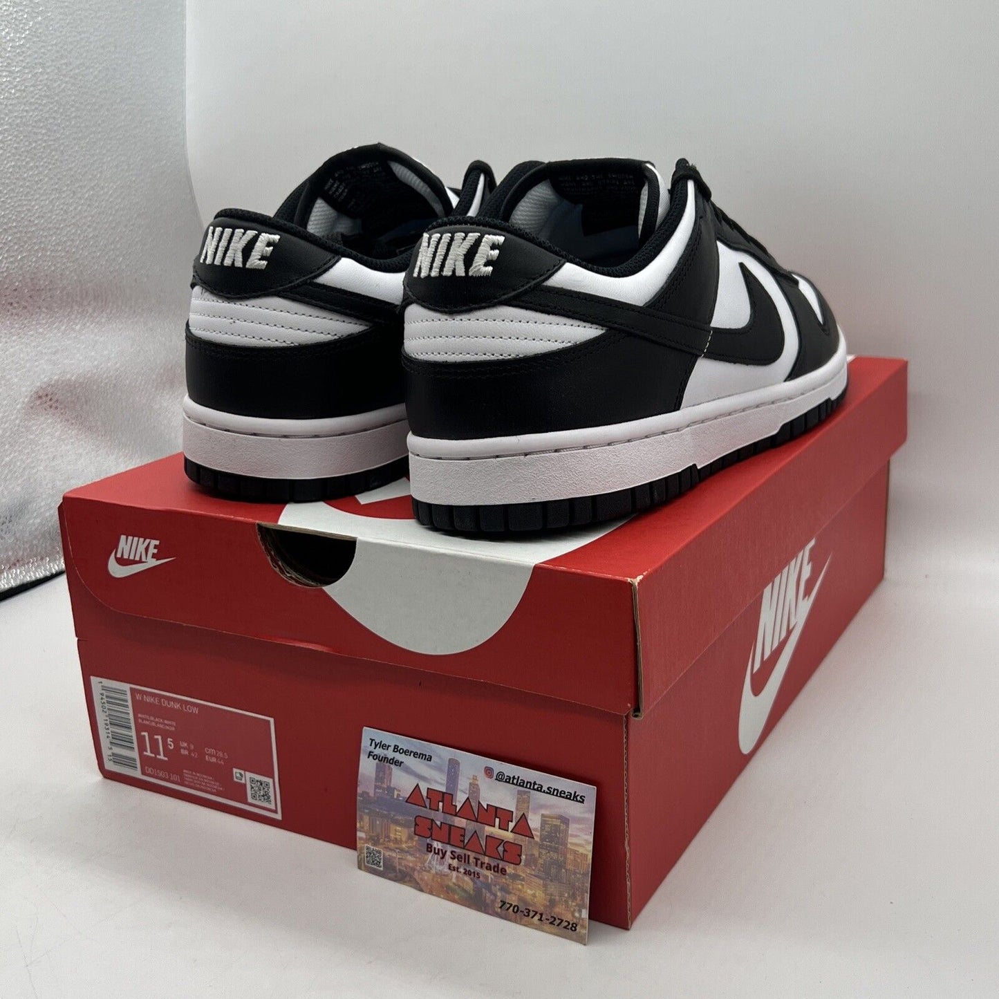 Size 11.5 - Nike Dunk Low Black White Brand New Og All