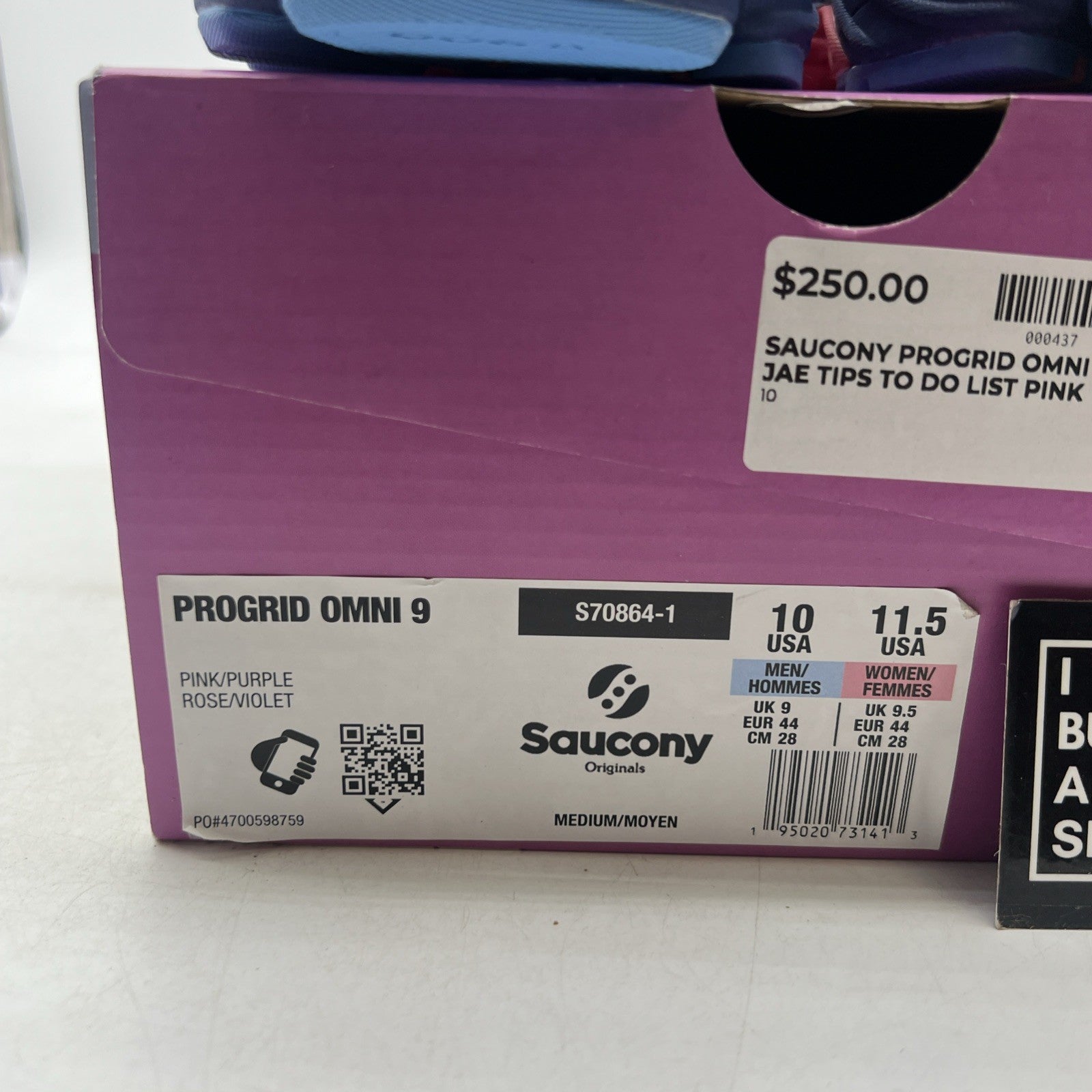 Size 10 - Saucony Jae Tips x ProGrid Omni 9 To Do List - Pink (S70864-1)