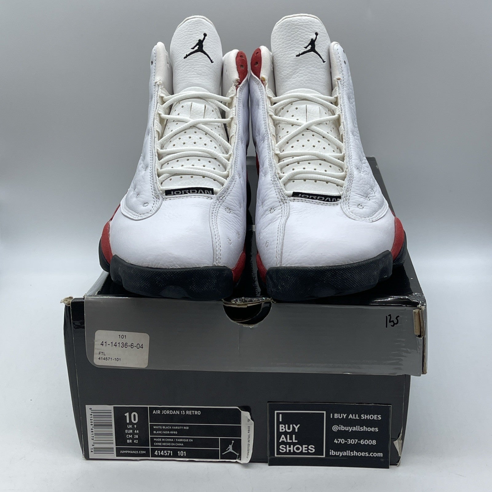 Size 10 - Air Jordan 13 Retro 2010 Cherry White Red Leather Suede (414571-101)