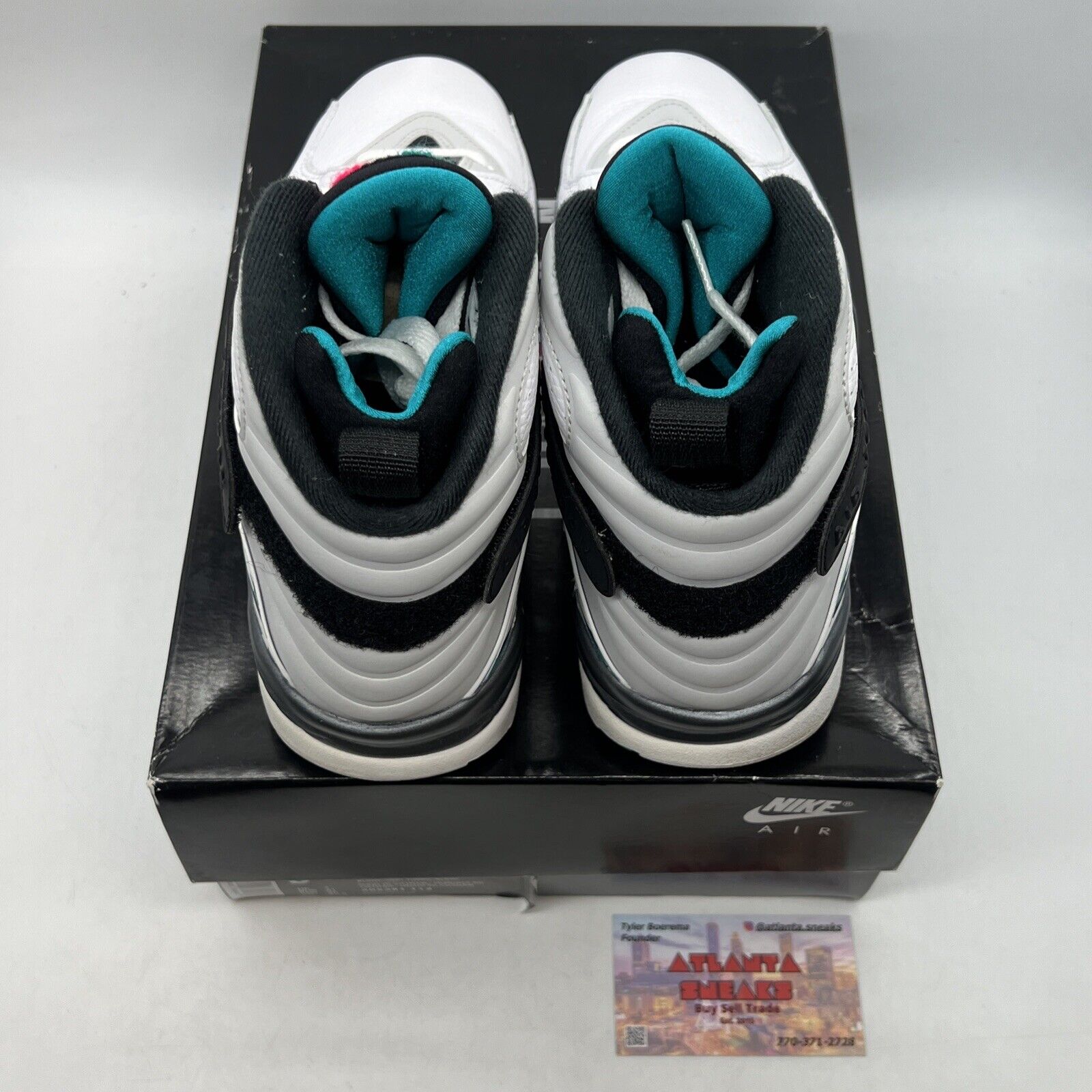 Size 8 - Air Jordan 8 Retro South Beach White Grey Leather Black (305381-113)