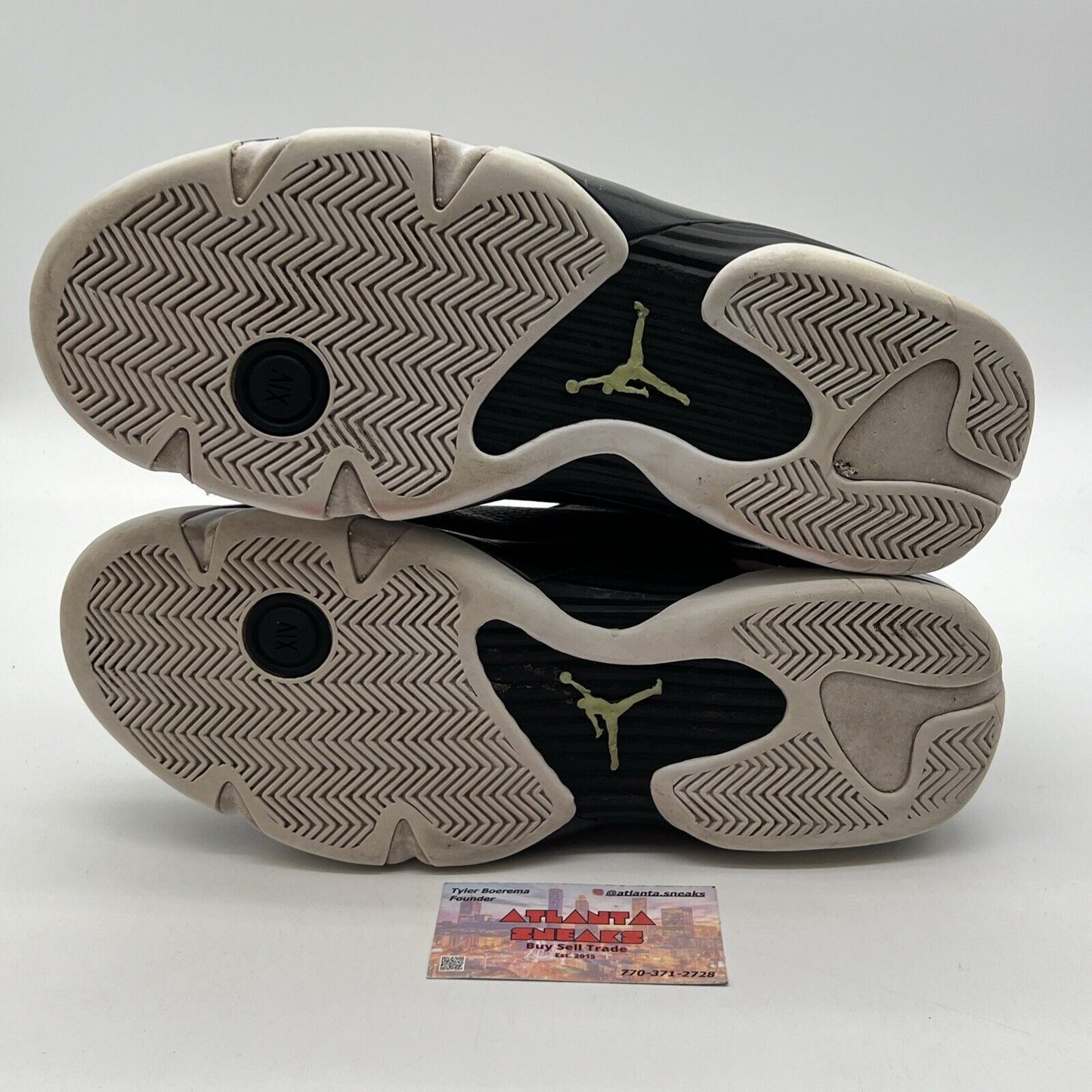 Size 12 - Air Jordan 14 Retro 2016 Indiglo Black White Green (487471-005)