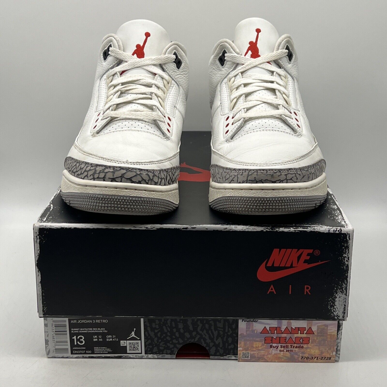 Size 13 - Jordan 3 Retro Mid White Cement Reimagined Red Black (DN3707-100)