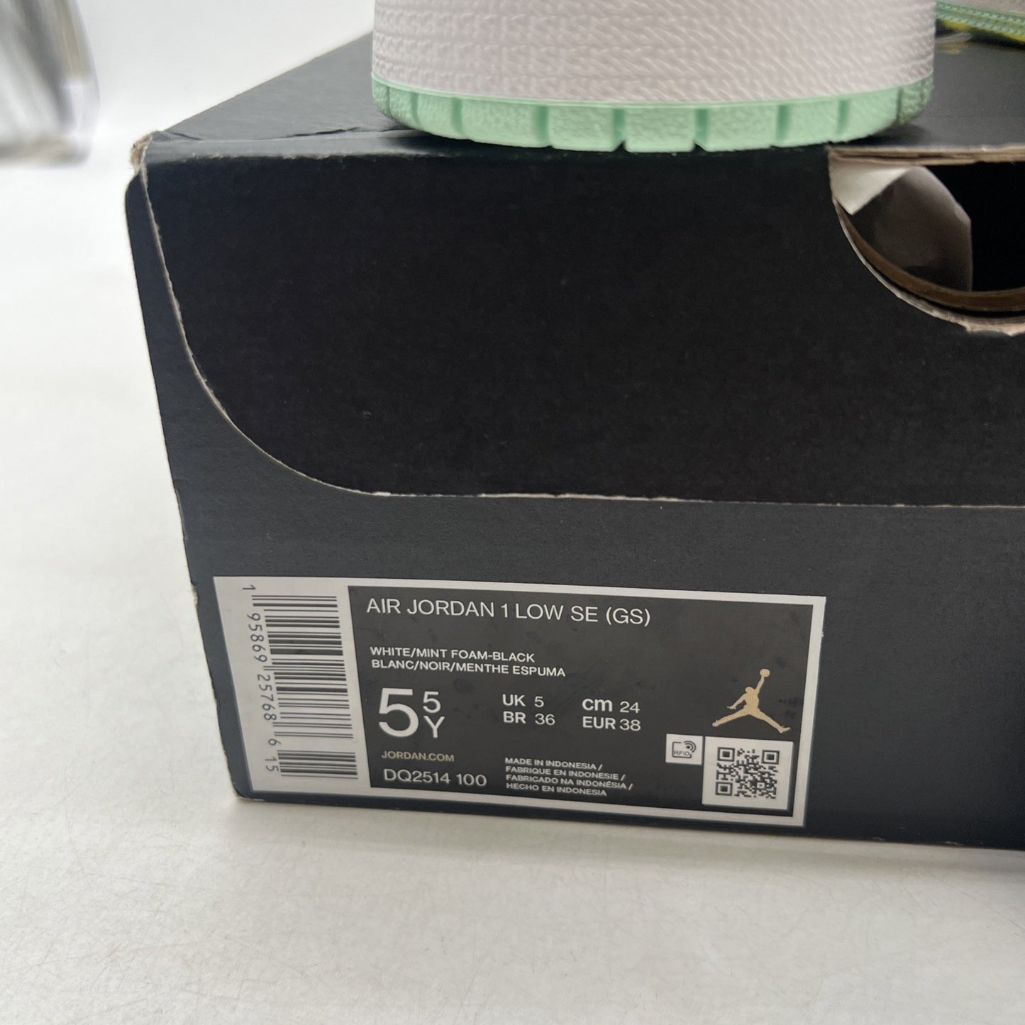 Size 5.5Y - Nike Air Jordan 1 Low SE Tie Dye White Mint Foam Youth (DQ2514-100)