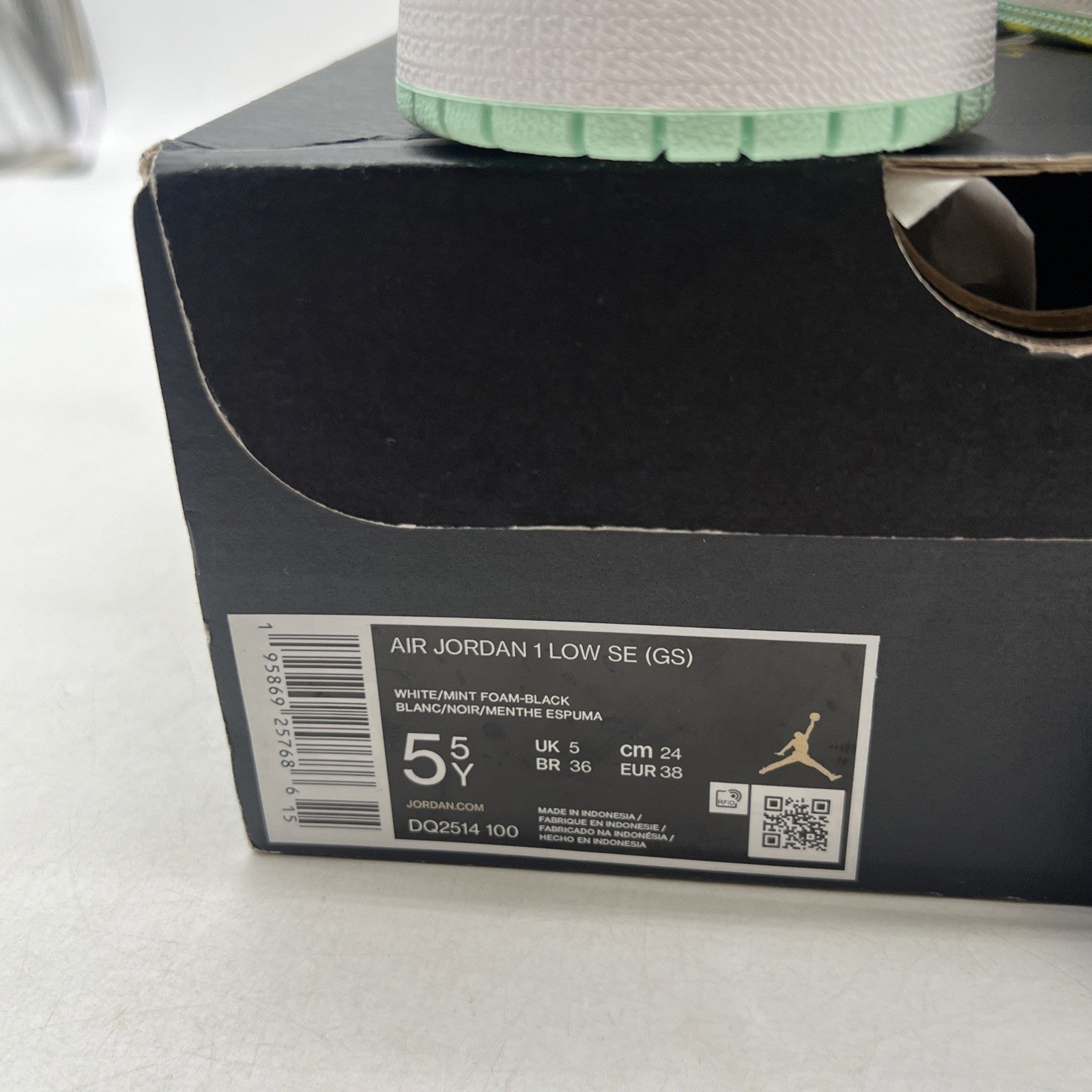 Size 5.5Y - Nike Air Jordan 1 Low SE Tie Dye White Mint Foam Youth (DQ2514-100)