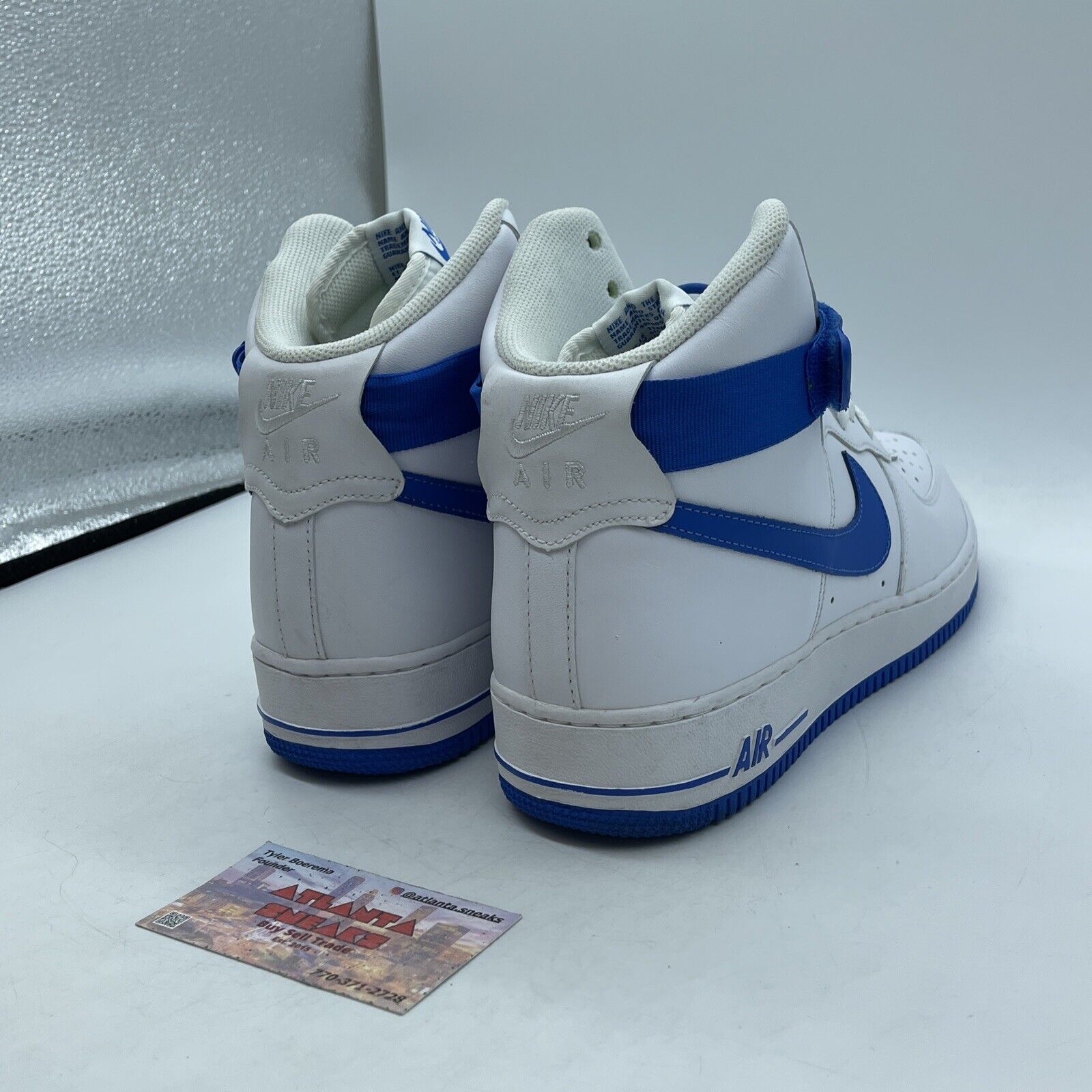 Size 9 - Nike Air Force 1 '07 High White Soar Blue Leather (315121-110)