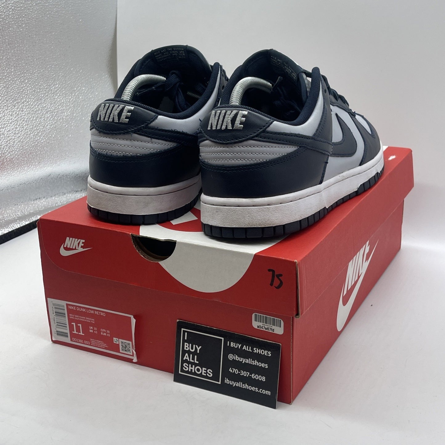 Size 11 - Nike Dunk Low Georgetown Blue Grey Leather (DD1391-003)