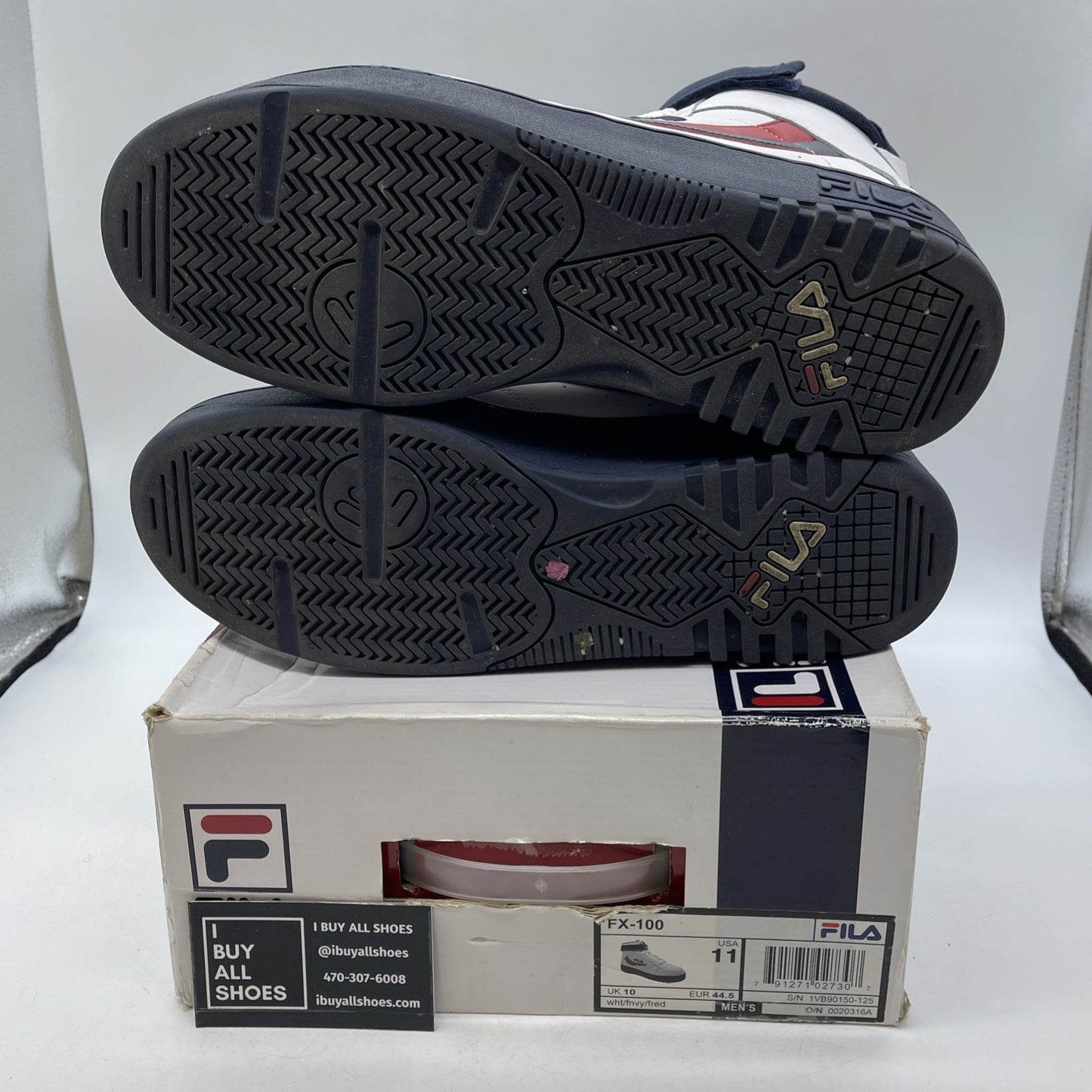 Size 11 - Fila Mens Fx-100 Sneakers White/Navy/Red (1VB90150-125)