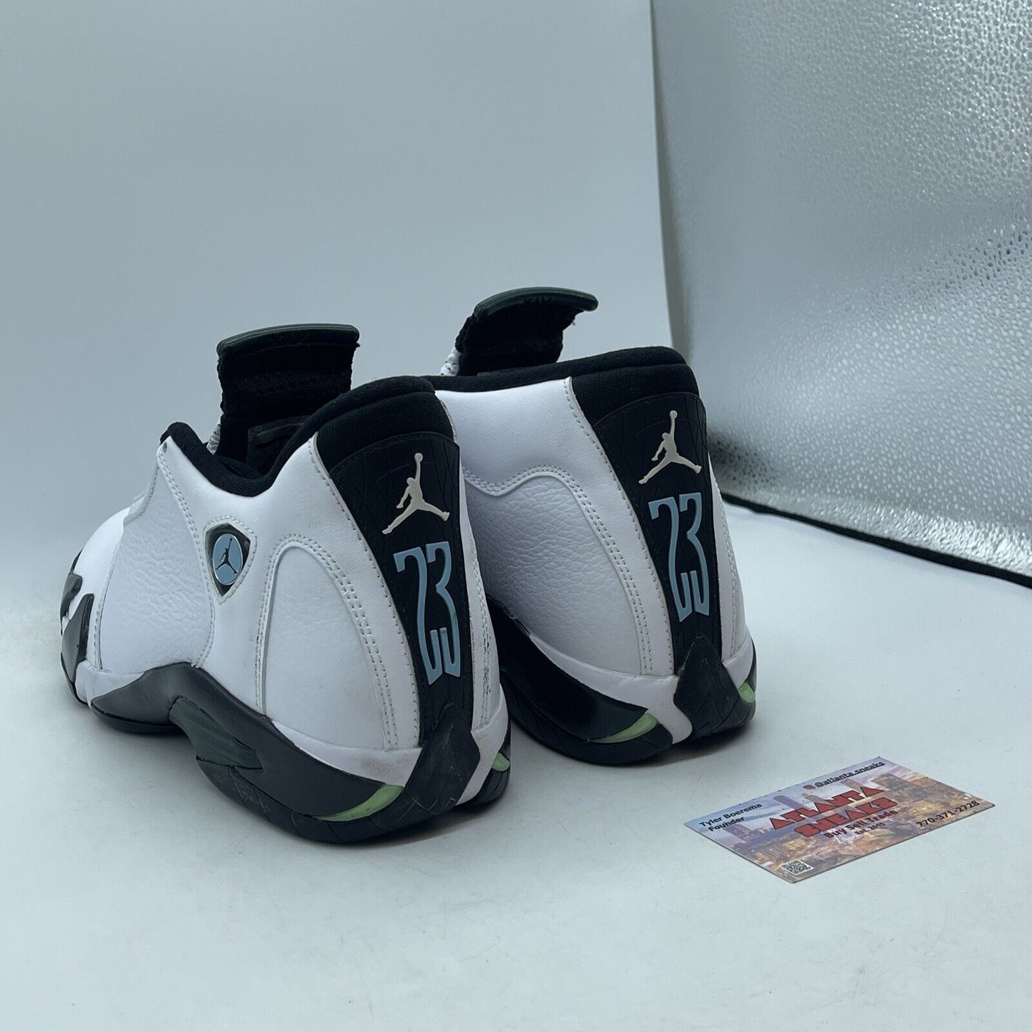 Size 9 - Air Jordan 14 Retro 2016 Oxidized Green White Leather (487471-106)