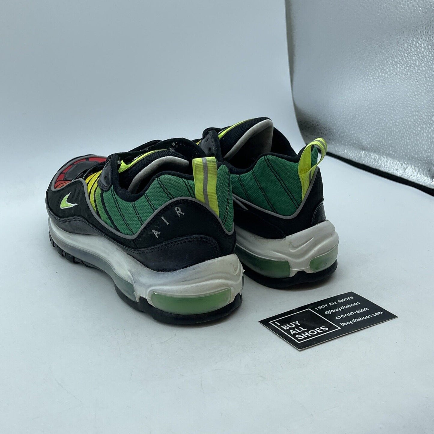 Size 11.5W - Nike Olivia Kim x Air Max 98 No Cover Green Black Suede (CK3309-001