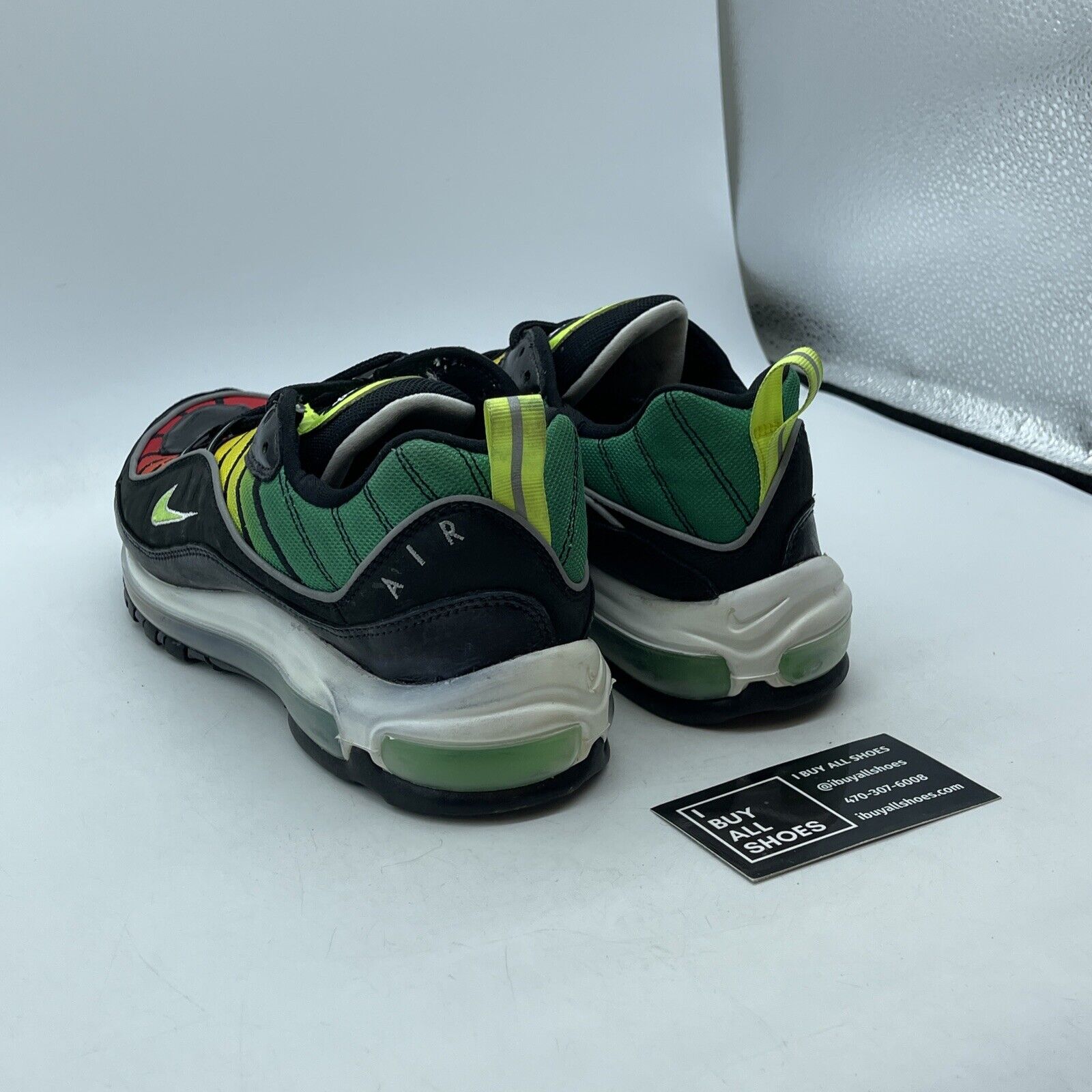 Size 11.5W - Nike Olivia Kim x Air Max 98 No Cover Green Black Suede (CK3309-001