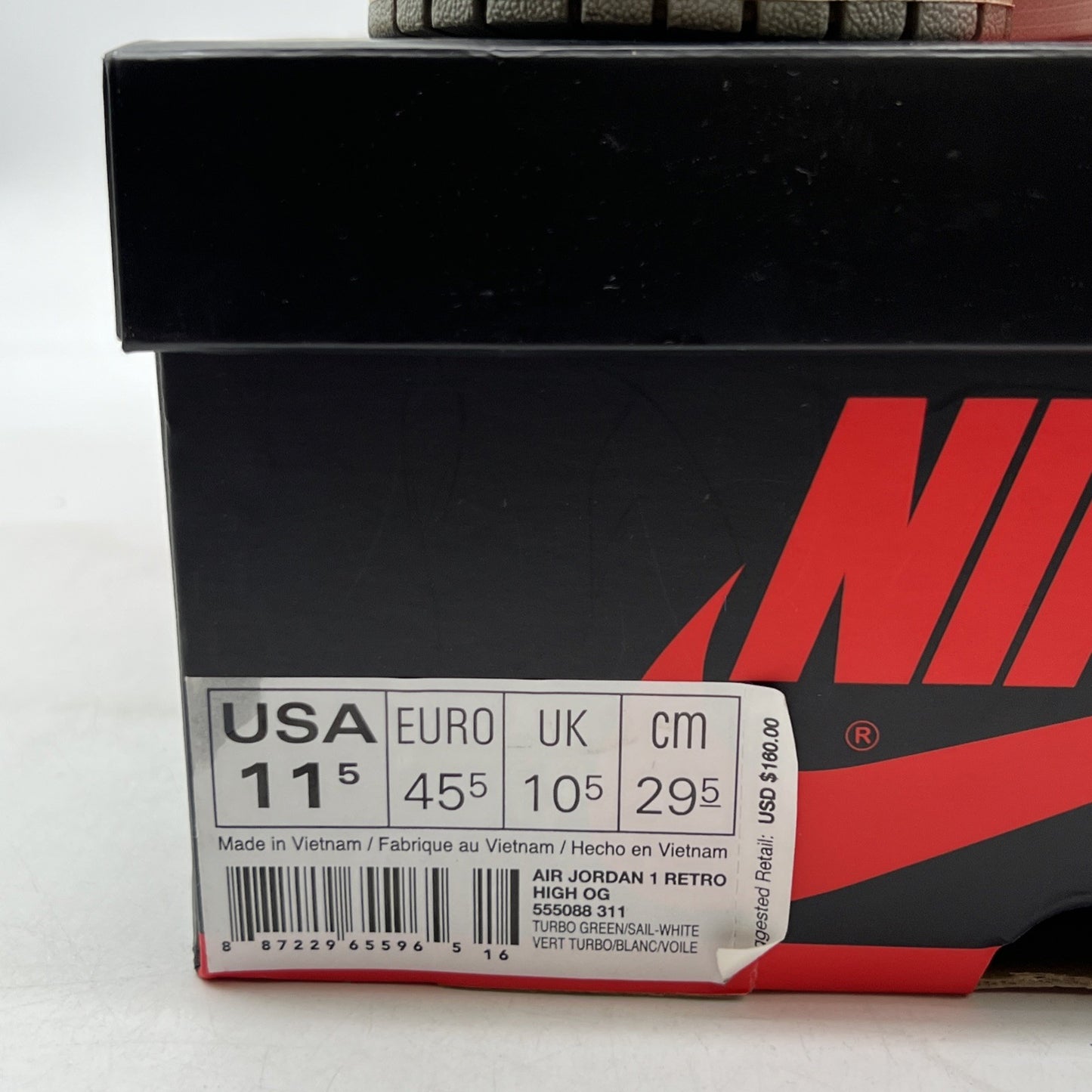 Size 11.5 - Air Jordan 1 Retro OG High Turbo Green (555088-311)