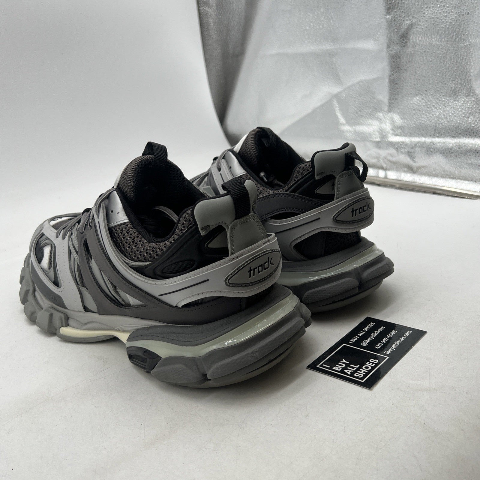 Size 43 (10 US)- Balenciaga Track LED Sneaker ' Silver Grey '