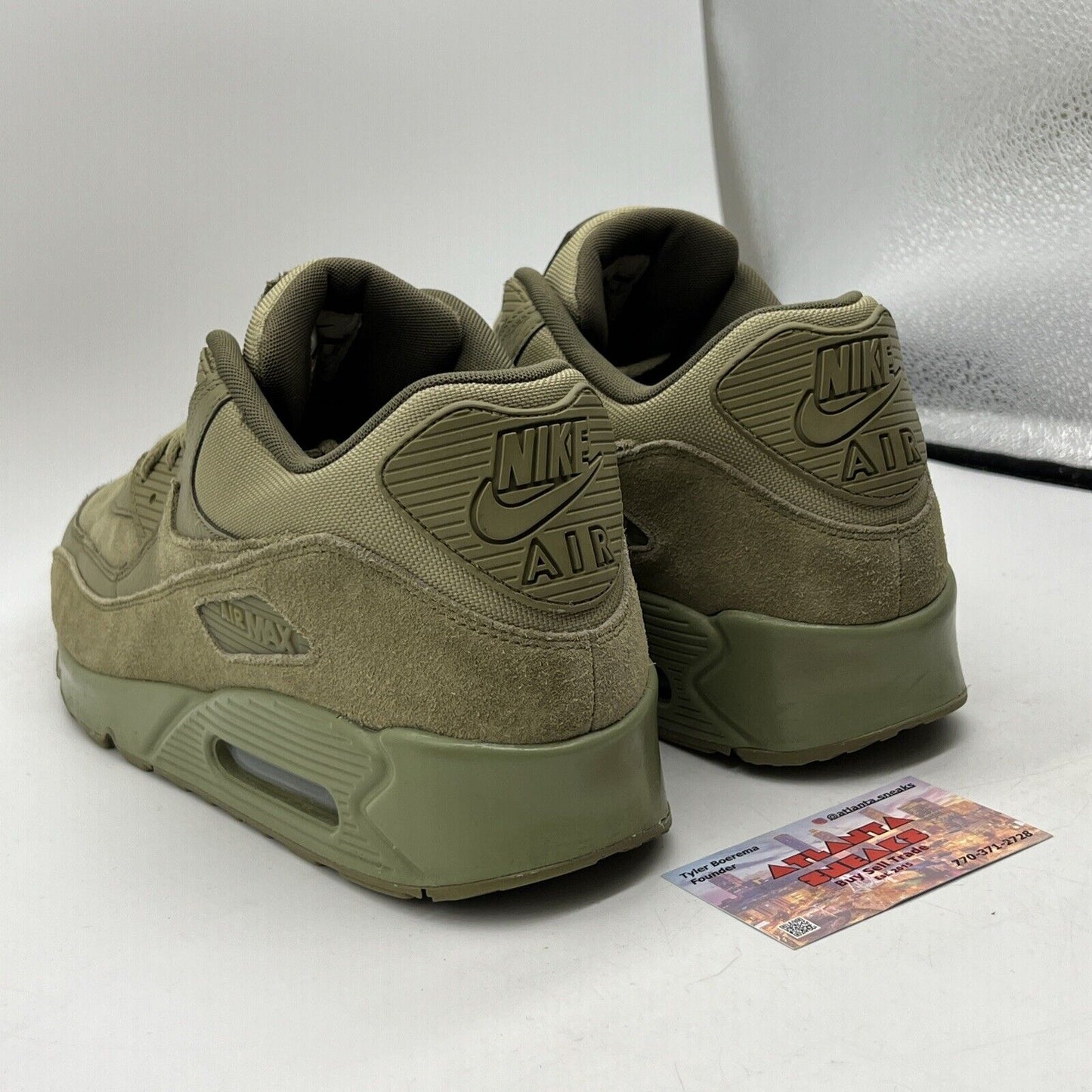 Size 14 - Nike Air Max 90 Premium Neutral Olive Suede (700155-202)