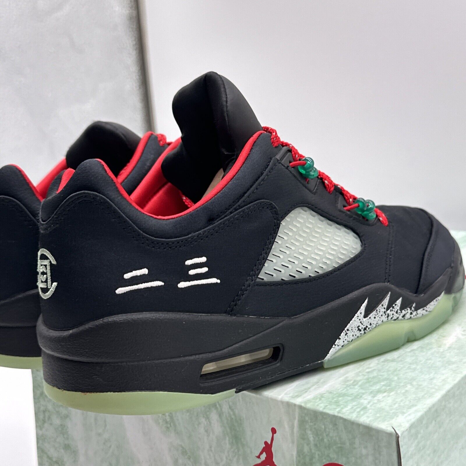 Size 10 - Jordan 5 Low x Clot Anthracite 2022 Black Satin Icy Mint Soles Xmas Gr