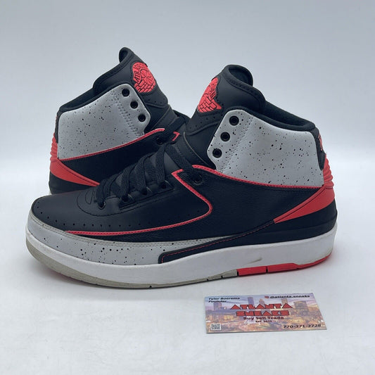 Size 8.5 - Air Jordan 2 Retro Infrared 23 Black White Red Gray (385475-023)