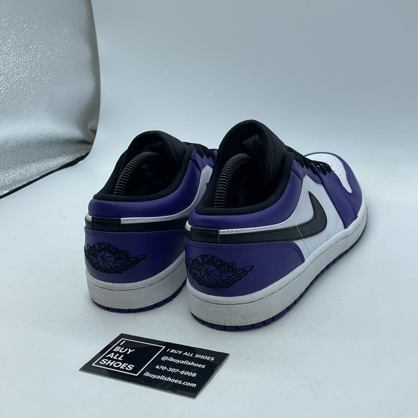Size 8 - Air Jordan 1 Low Court Purple Black White Leather Suede (553558-500)