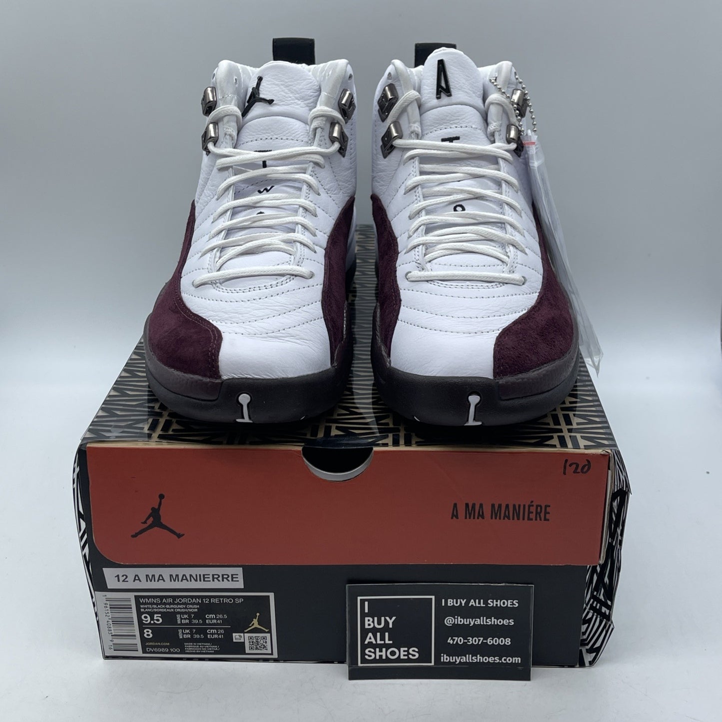 Size 9.5W - Jordan 12 Retro SP x A Ma Maniere Mid White Suede (DV6989-100)