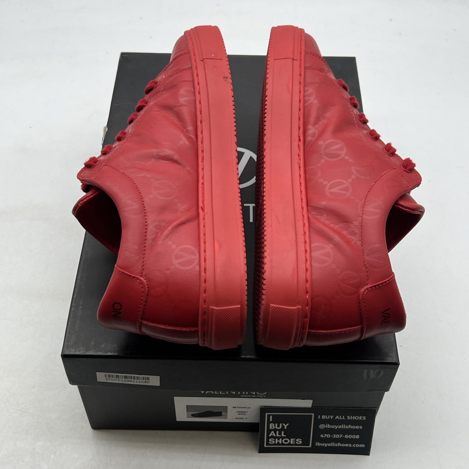Size 7 - VALENTINO BY MARIO VALENTINO Jimmy Logo Monogram Leather Sneakers