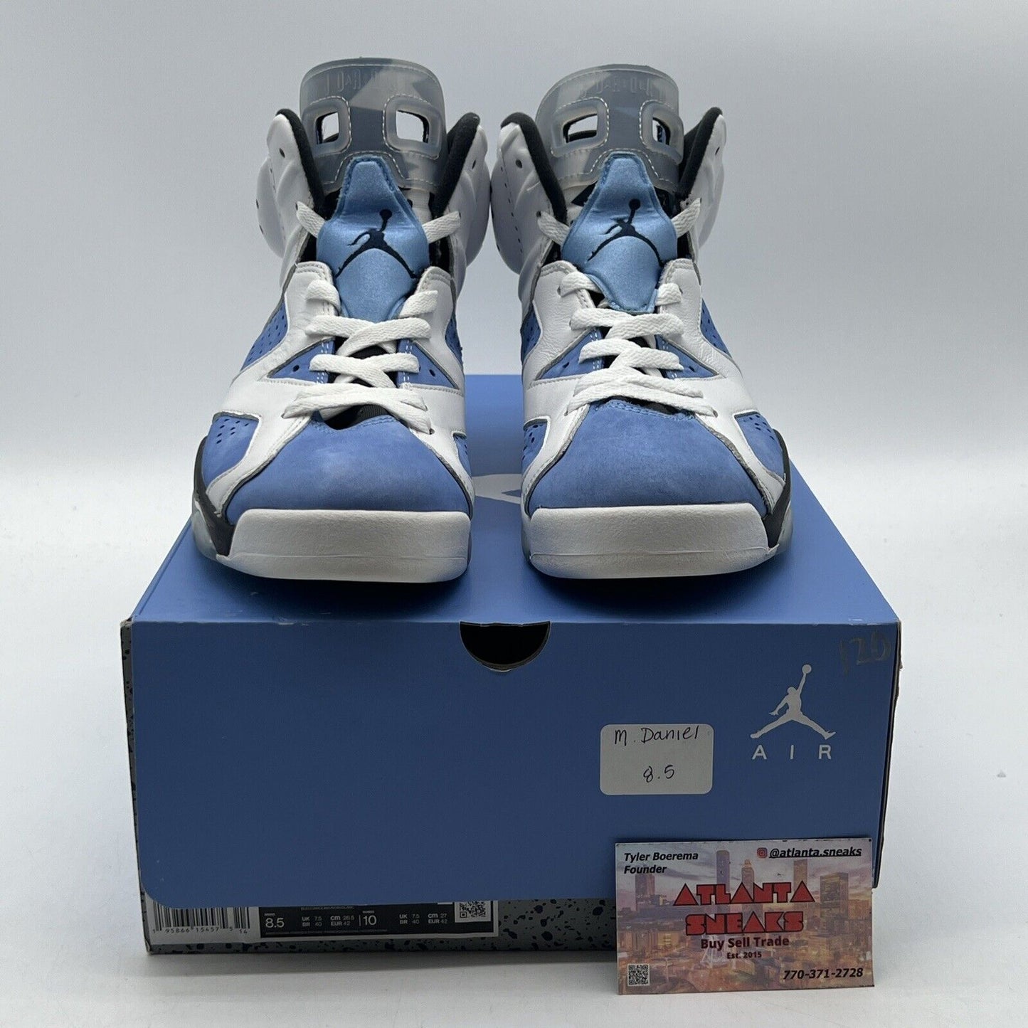 Size 8.5 - Jordan 6 Retro Mid UNC Home White Suede Leather Black (CT8529-410)