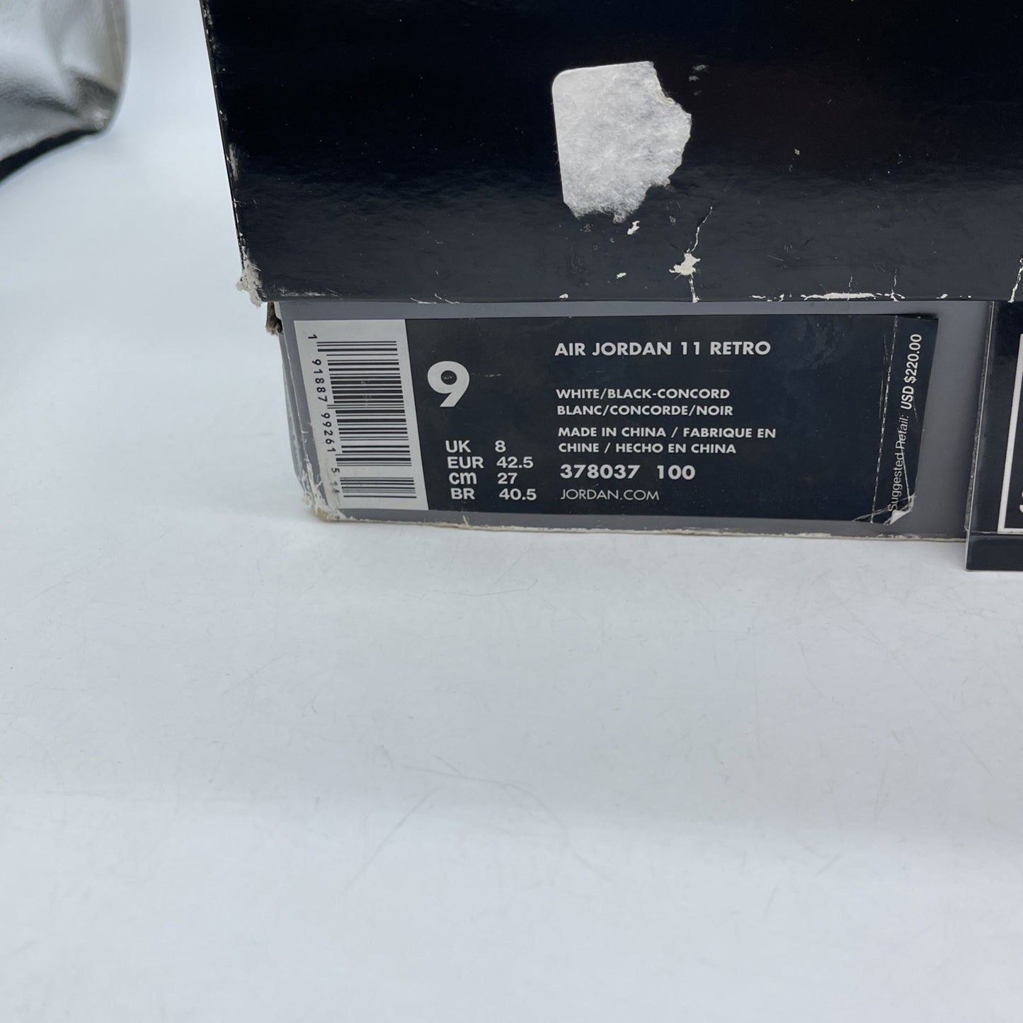 Size 9 - Jordan 11 Retro High Concord Black White Leather (378037-100)