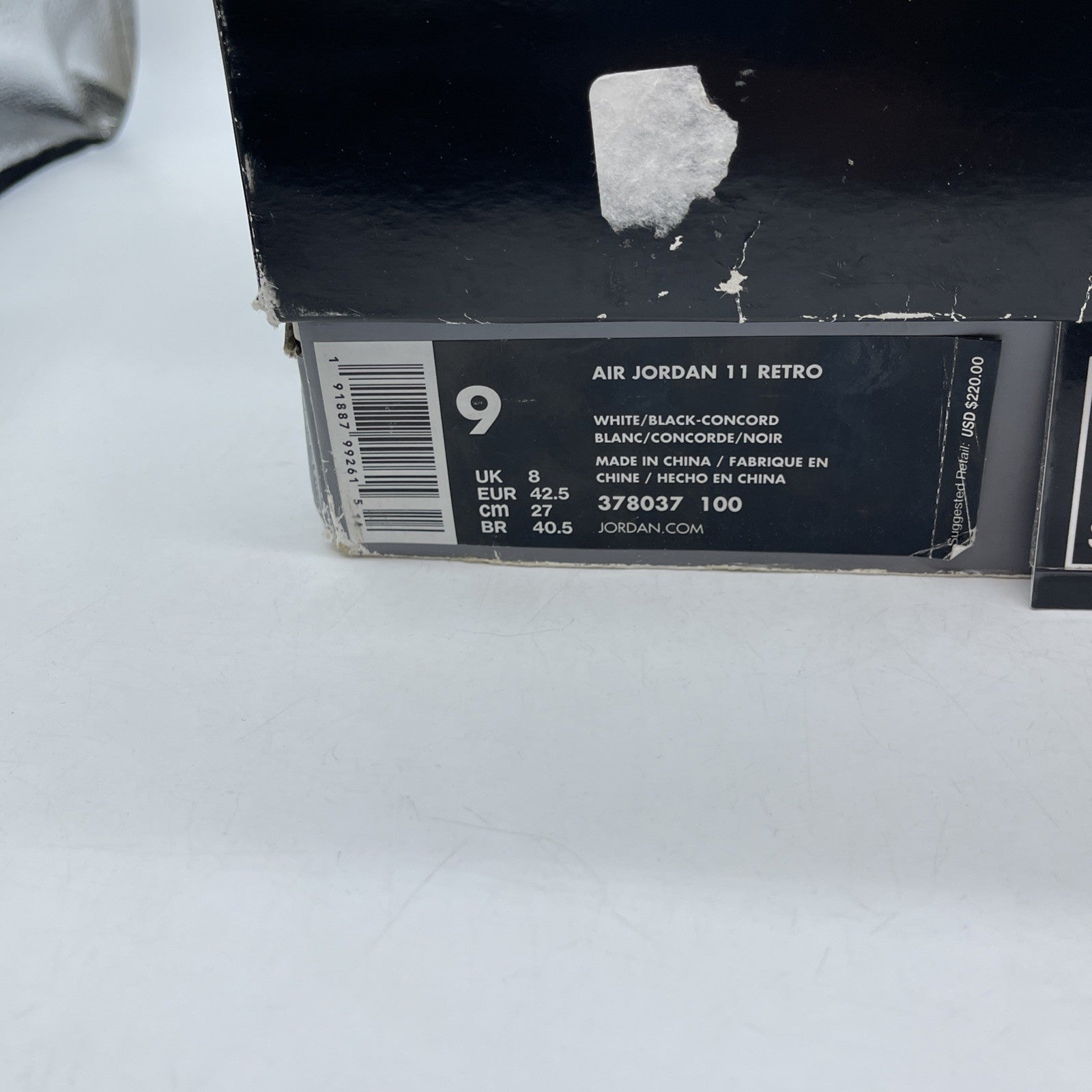 Size 9 - Jordan 11 Retro High Concord Black White Leather (378037-100)