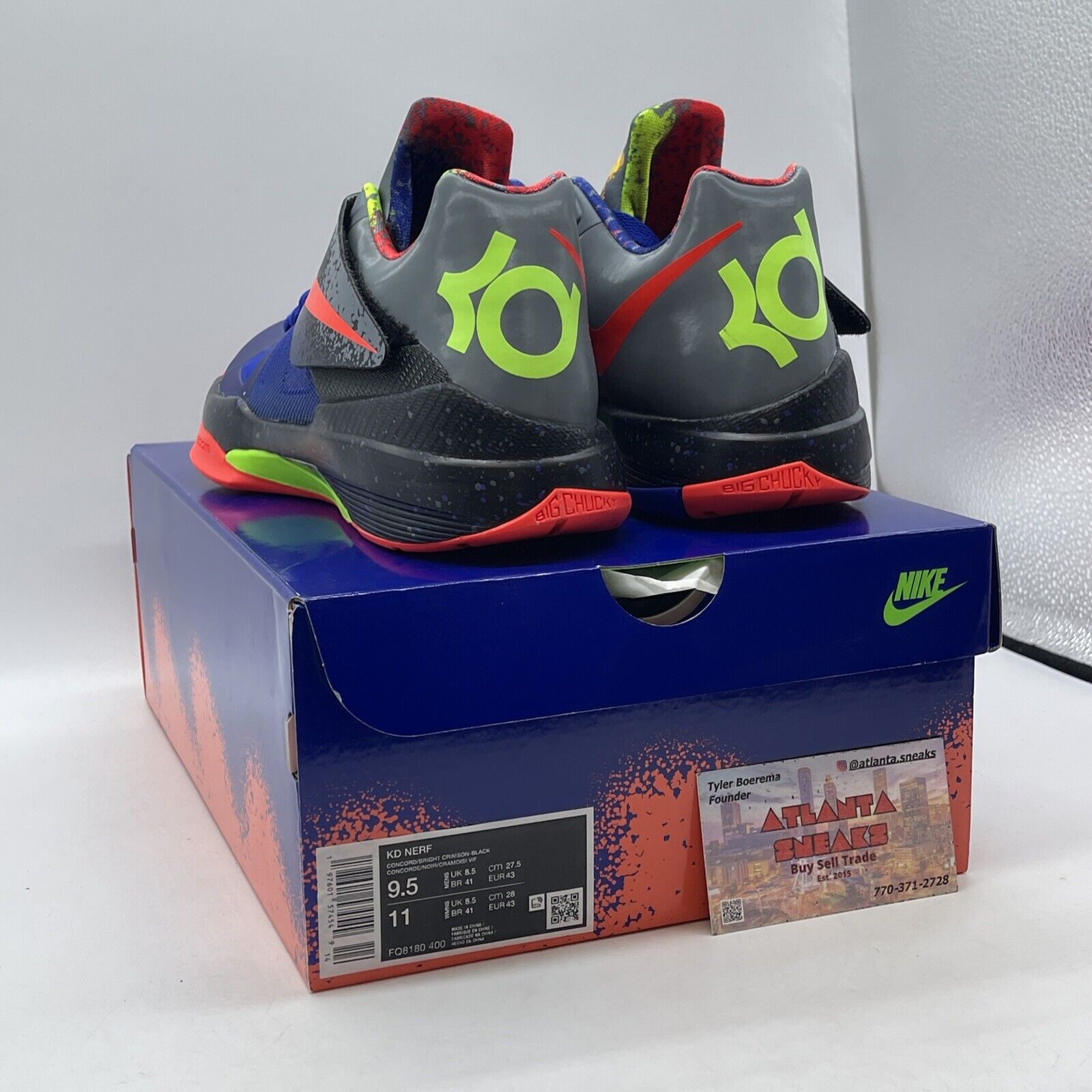 Size 9.5 - Nike Zoom KD 4 2024 Nerf Blue Black Leather (FQ8180-400)