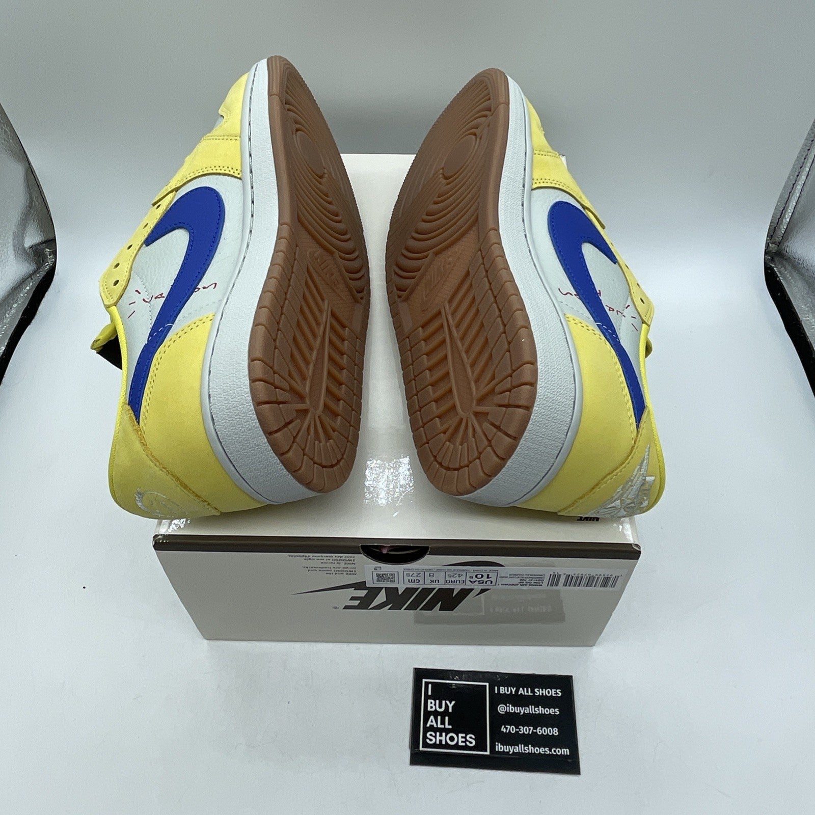 Size 10.5W - Travis Scott x Air Jordan 1 Retro OG SP Low Canary (DZ4137-700)