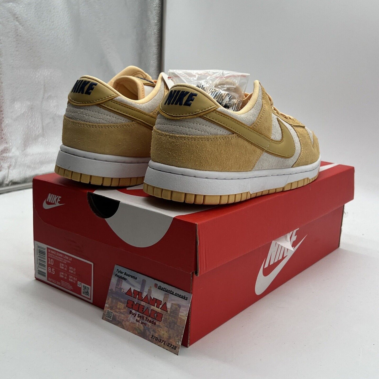 Size 10W - Nike Dunk LX Low Gold Suede (DV7411-200)