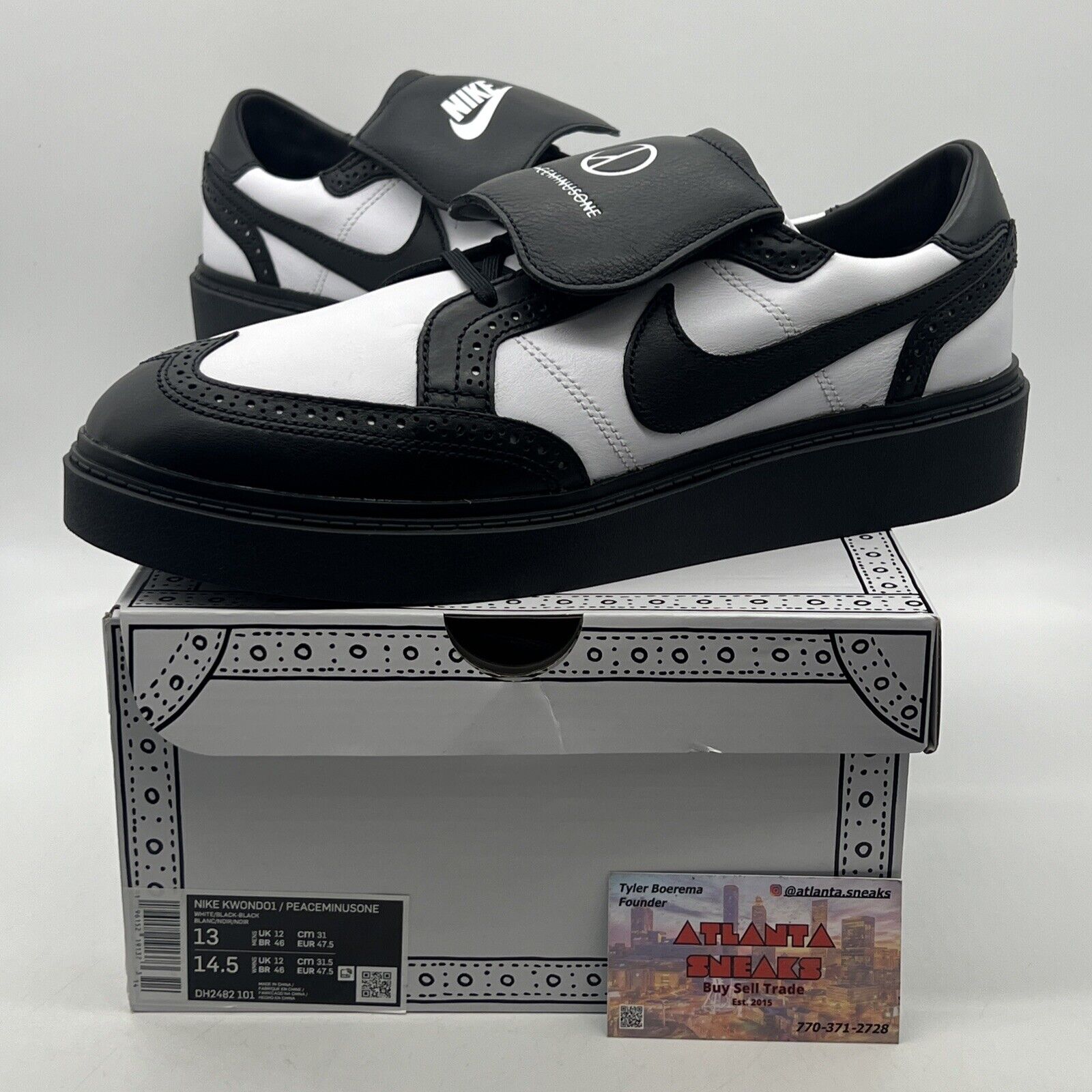 Size 13 - Nike G-Dragon x Kwondo 1 Yin-Yang White Black Leather (DH2482-101)