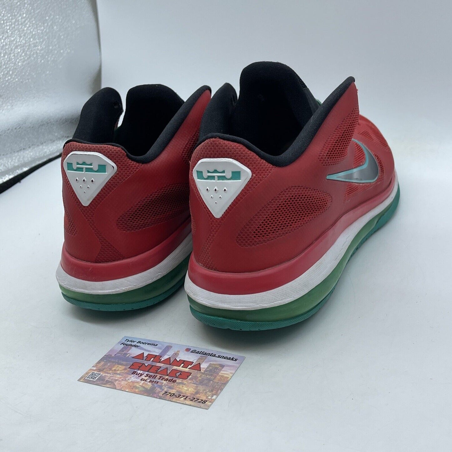 Size 11.5 - Nike LeBron 9 Low Liverpool Red White Blue Suede Leather 510811-601
