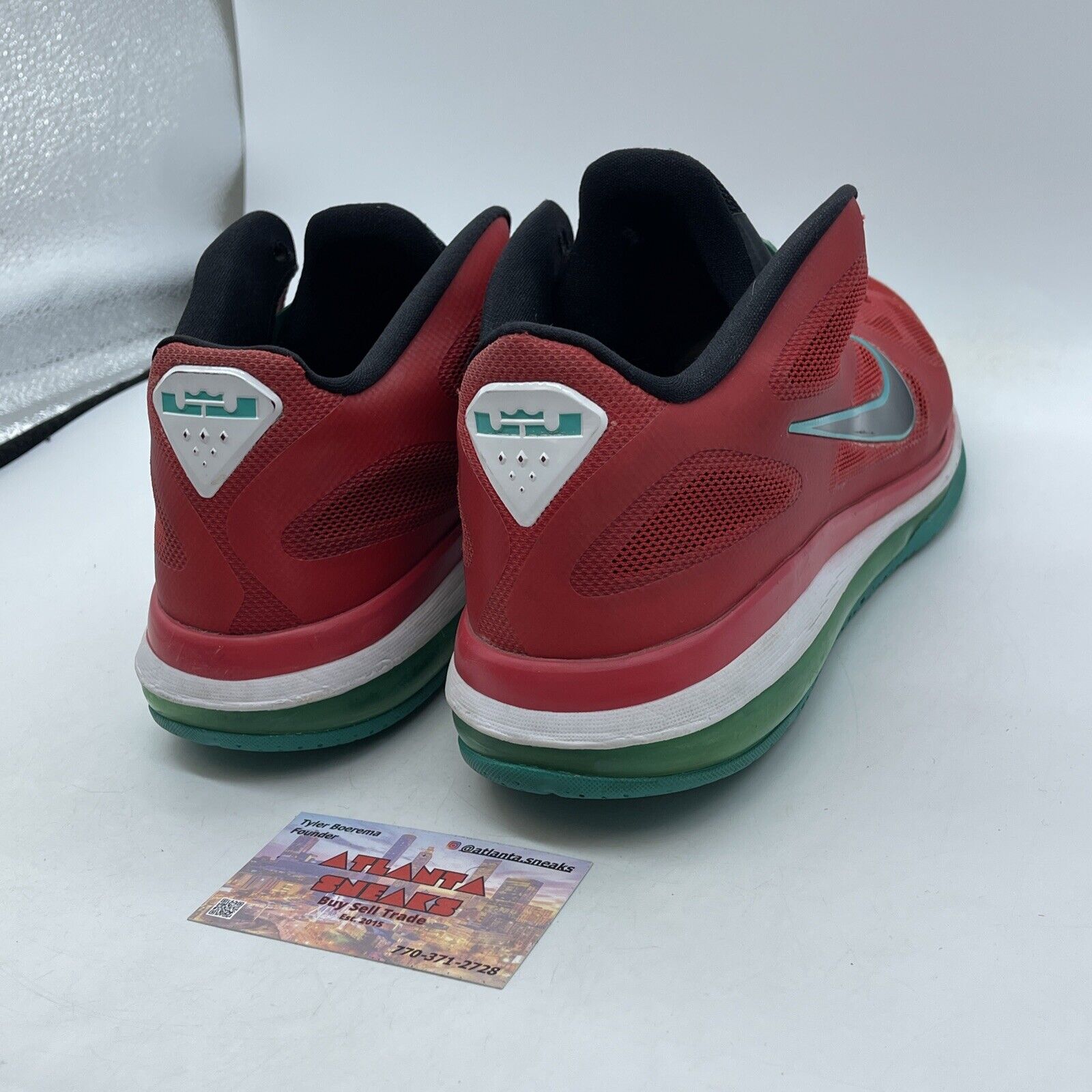 Size 11.5 - Nike LeBron 9 Low Liverpool Red White Blue Suede Leather 510811-601