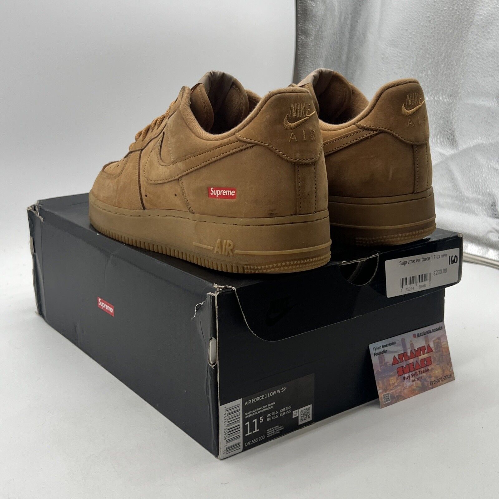 Size 11.5 - Nike Air Force 1 Low SP x Supreme Wheat 2021 - (DN1555-200)