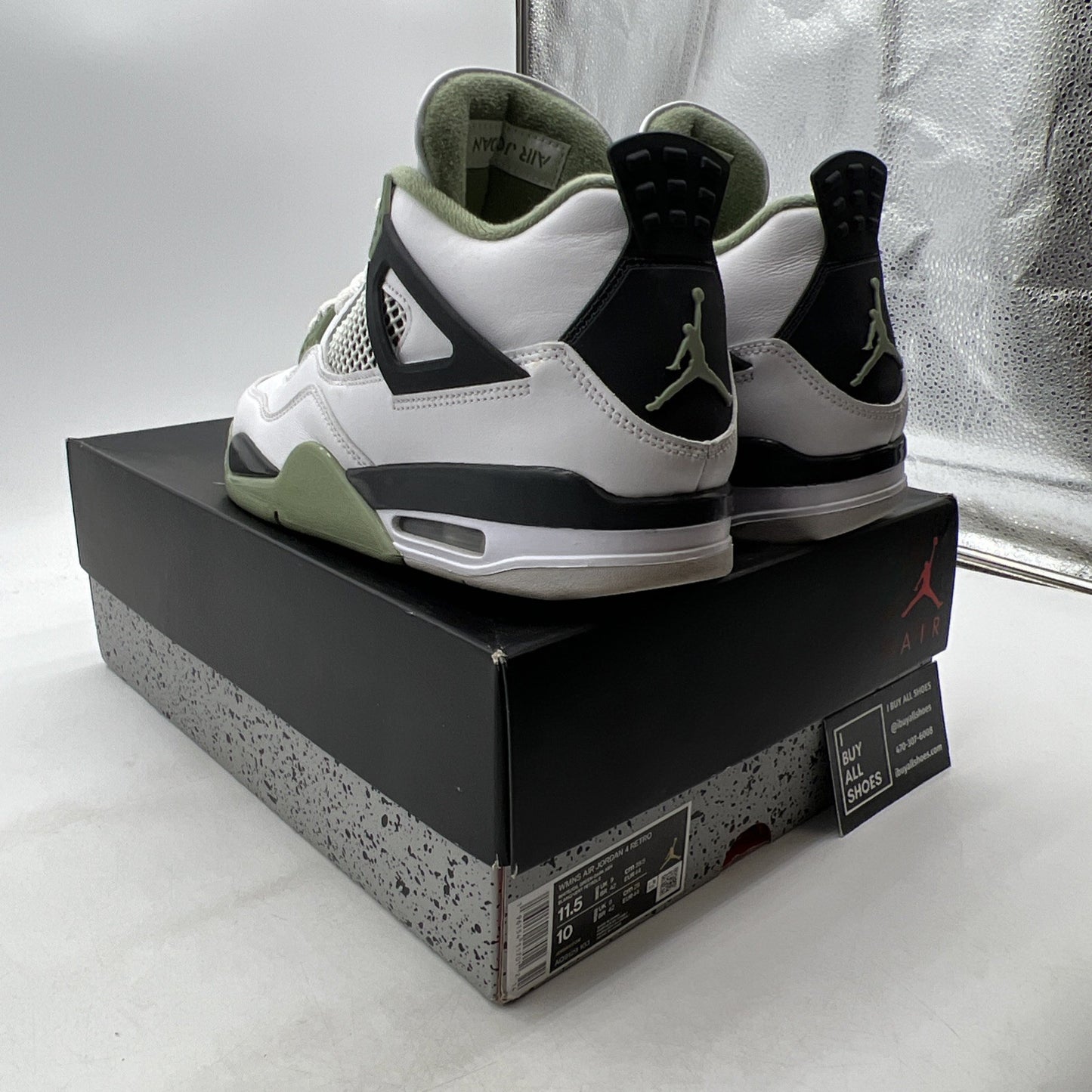 Size 11.5 - Air Jordan 4 Retro Mid Seafoam W (AQ9129-103)