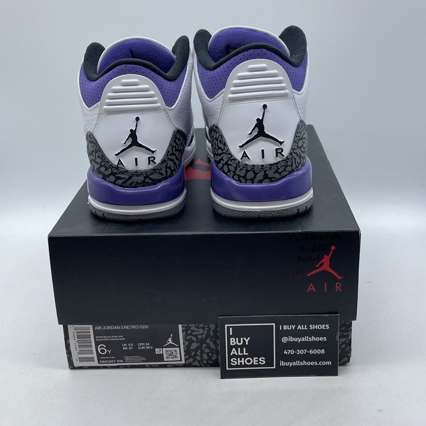 Size 4Y& 6Y- Jordan 3 Retro Mid Dark Iris Leather Suede (MISMATCH) (DM0967-105)