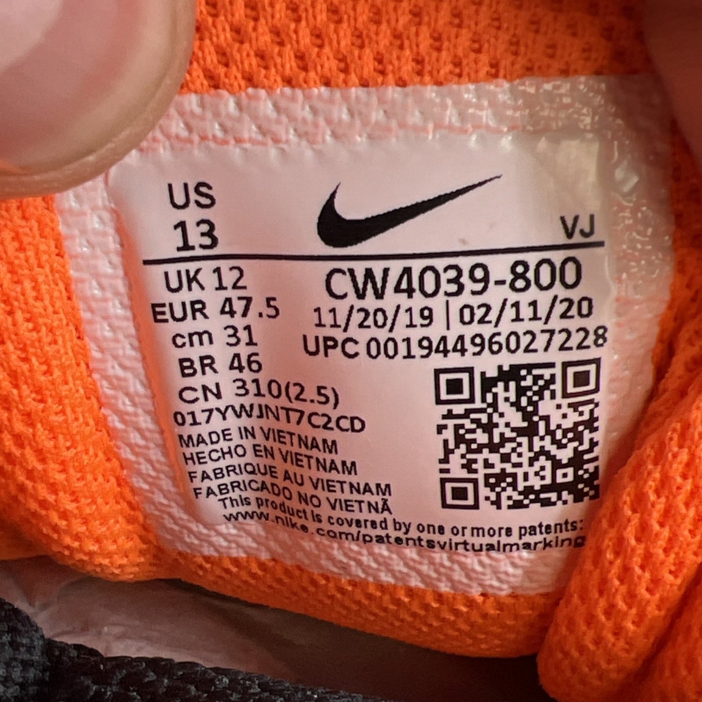 Size 13 - Nike Air Max 90 Orange Camo (CW4039-800)