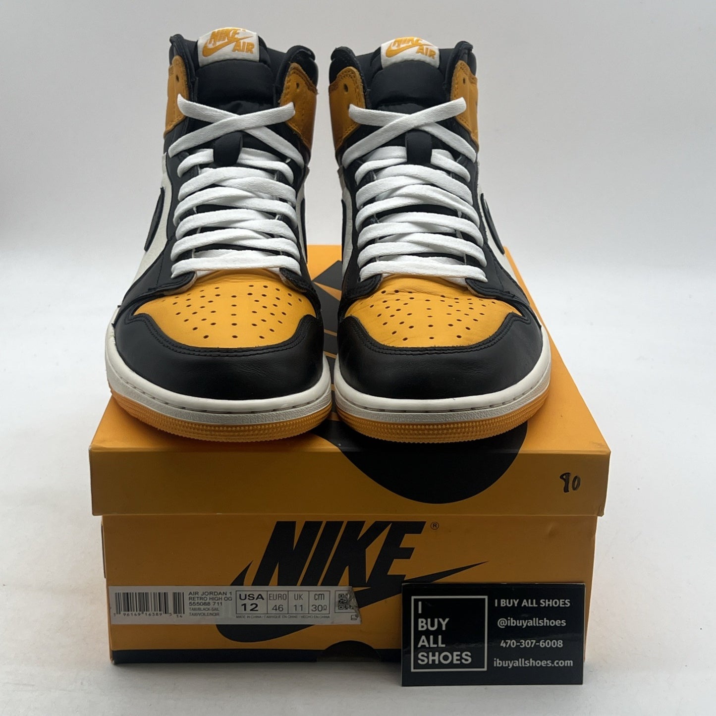 Size 12 - Air Jordan 1 Retro OG High Yellow Toe (555088-711)