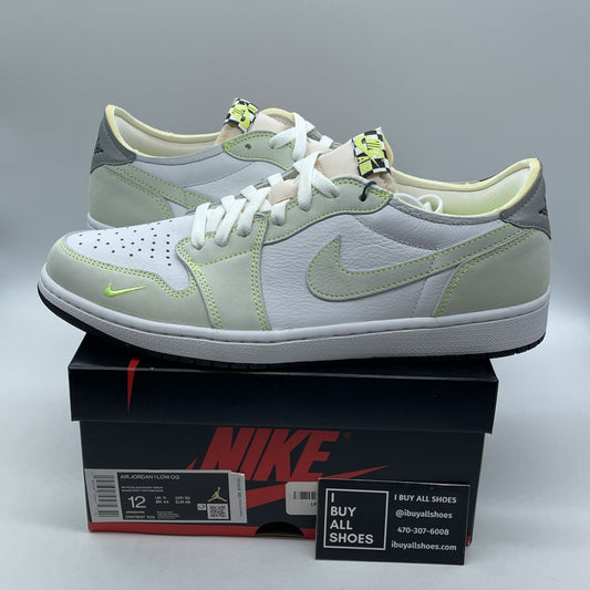 Size 12 - Air Jordan 1 Retro OG Low Ghost Green Suede Leather (DM7837-103)